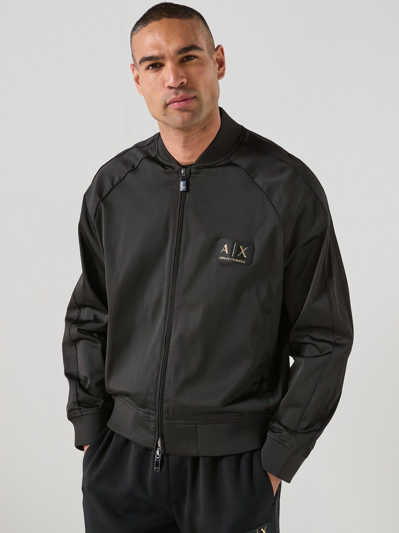 Image 1 of 6 of Armani Exchange Logo Blouson Jacket - Black/Gold