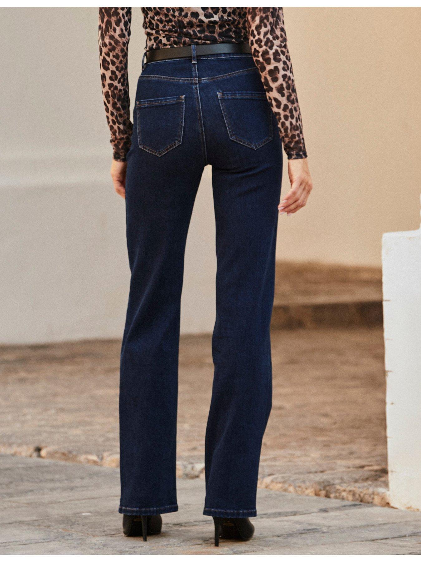 stillFront image of sosandar-dark-indigo-slim-wide-leg-jeans-blue