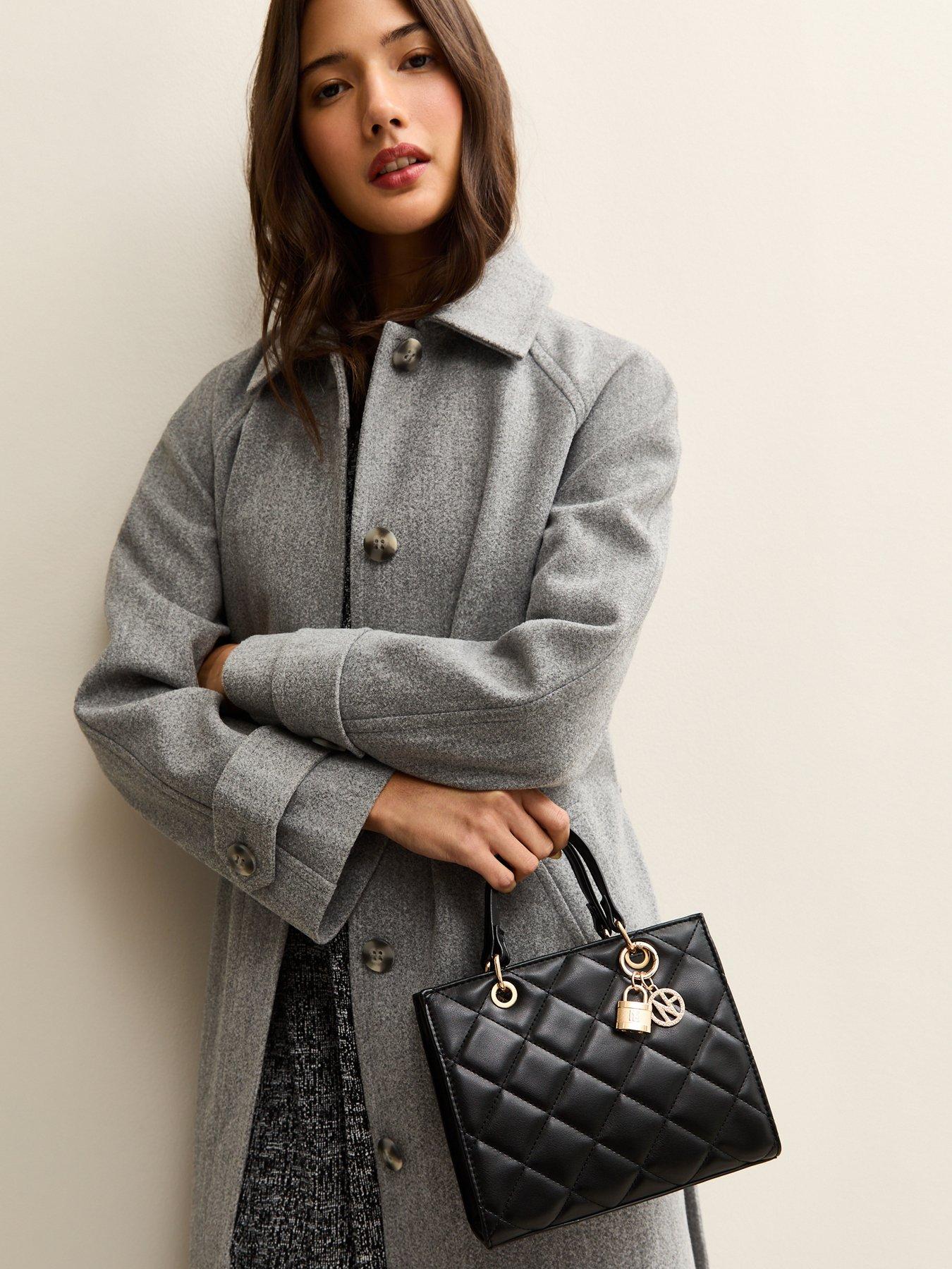  image of new-look-diana-quilted-mini-tote-black