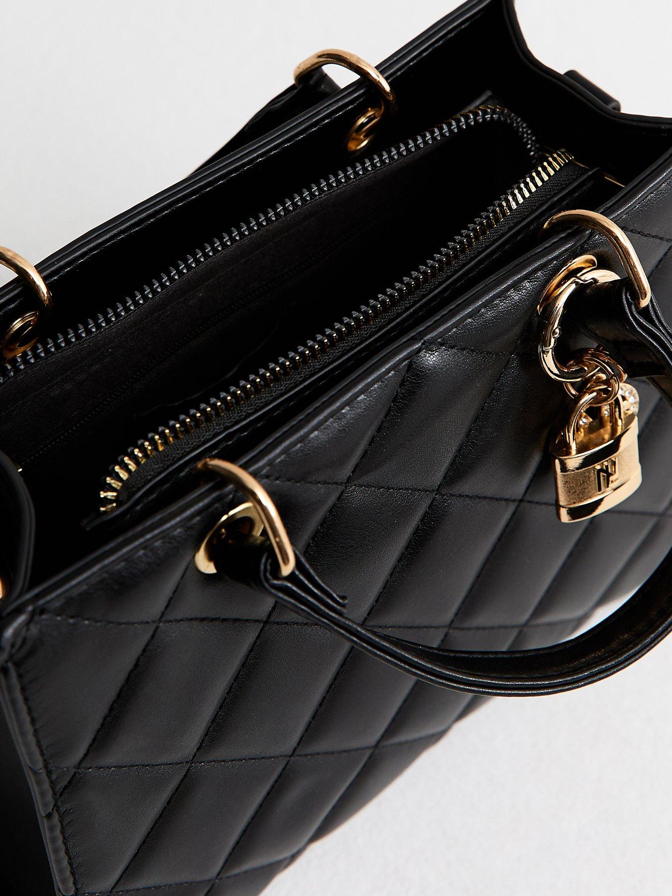  image of new-look-diana-quilted-mini-tote-black