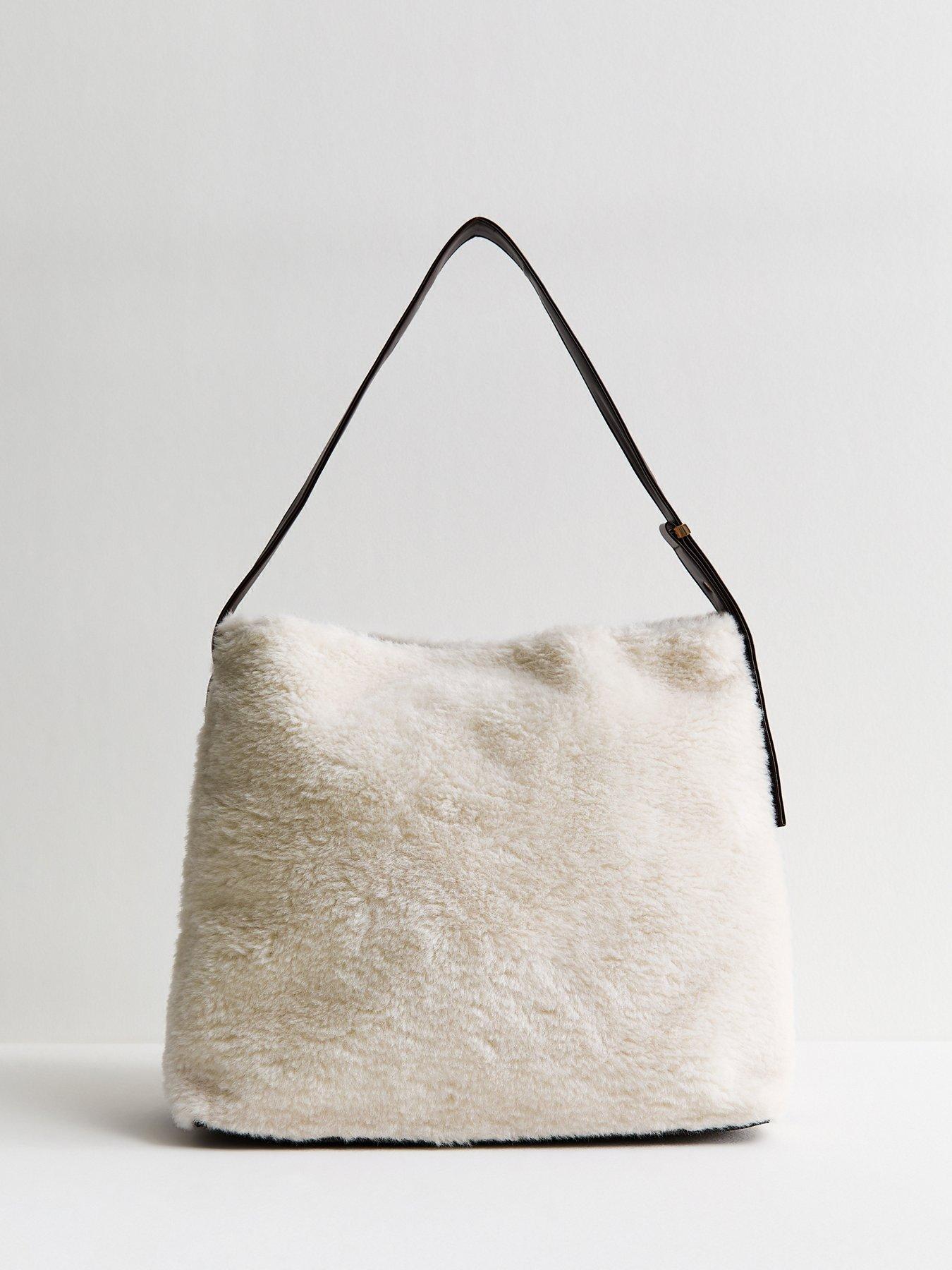 Image 3 of 5 of New Look Shelby Super Soft Borg Hobo - Cream