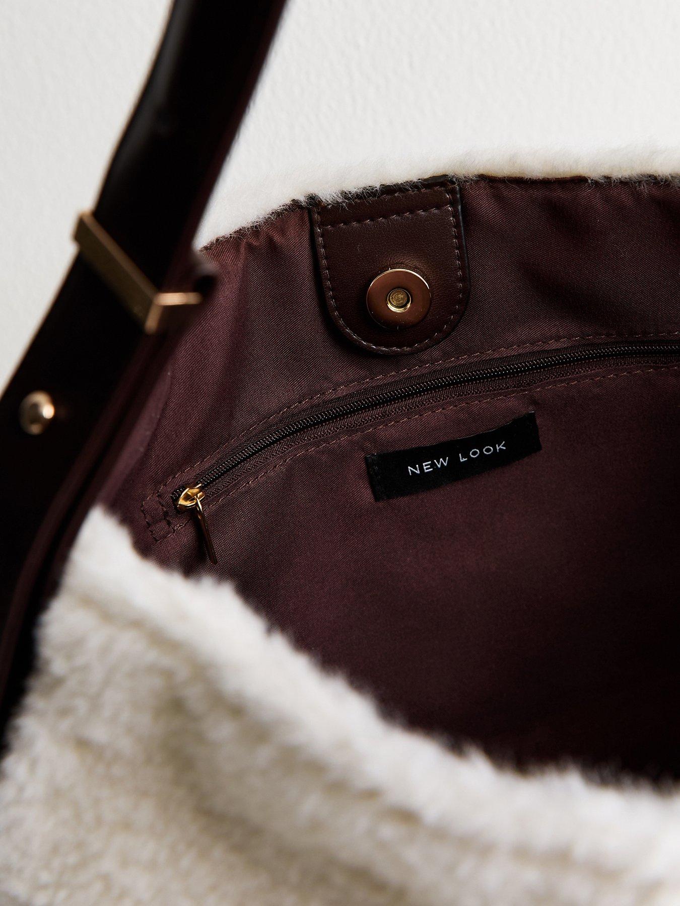 Image 4 of 5 of New Look Shelby Super Soft Borg Hobo - Cream