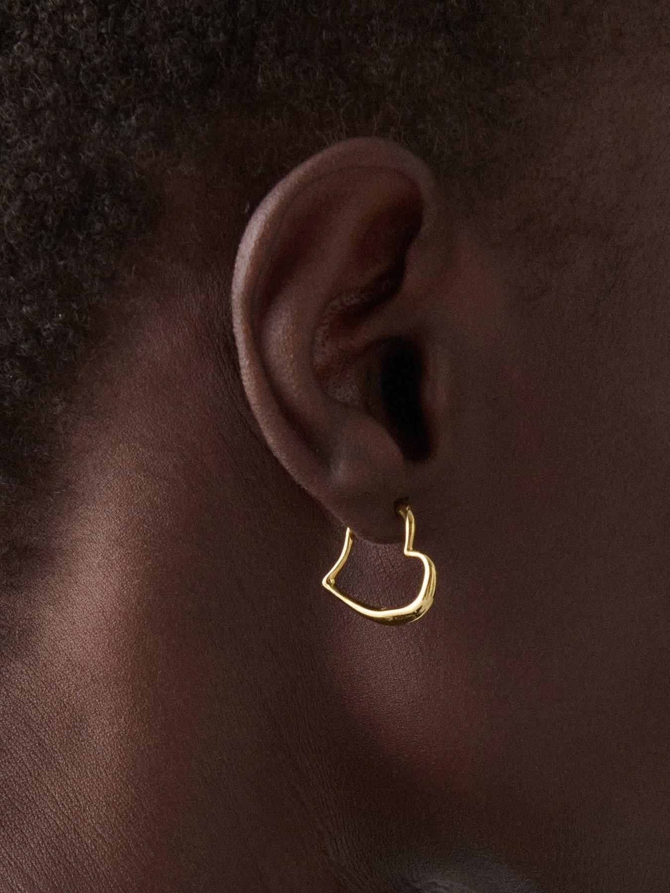 Image 2 of 3 of Kate Spade New York Amour Heart Huggie Hoop Earrings - Gold