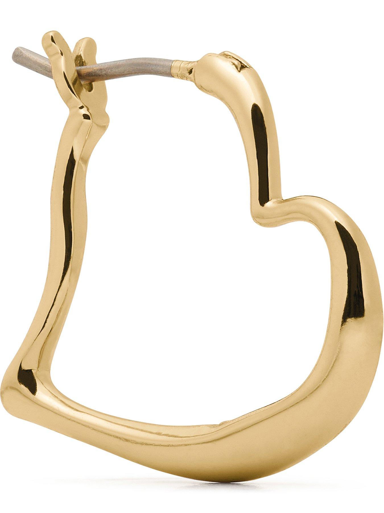Image 3 of 3 of Kate Spade New York Amour Heart Huggie Hoop Earrings - Gold