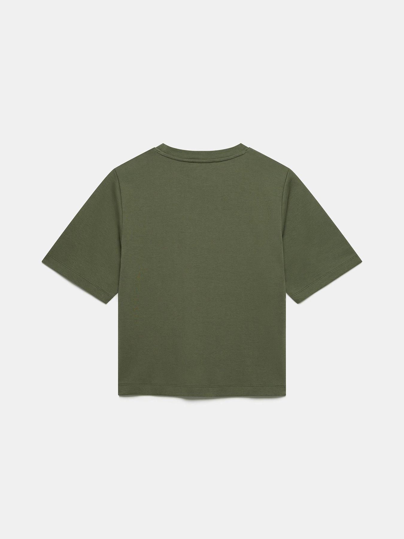  image of mint-velvet-khaki-ultimate-cotton-t-shirt-green