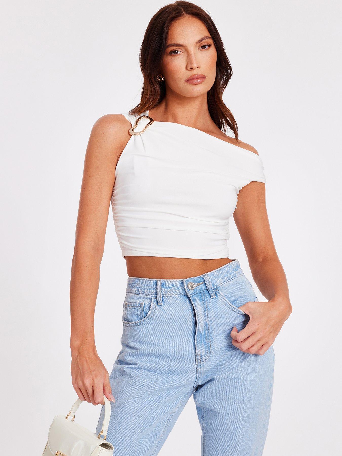 undefined Cream Drop Sleeve Top