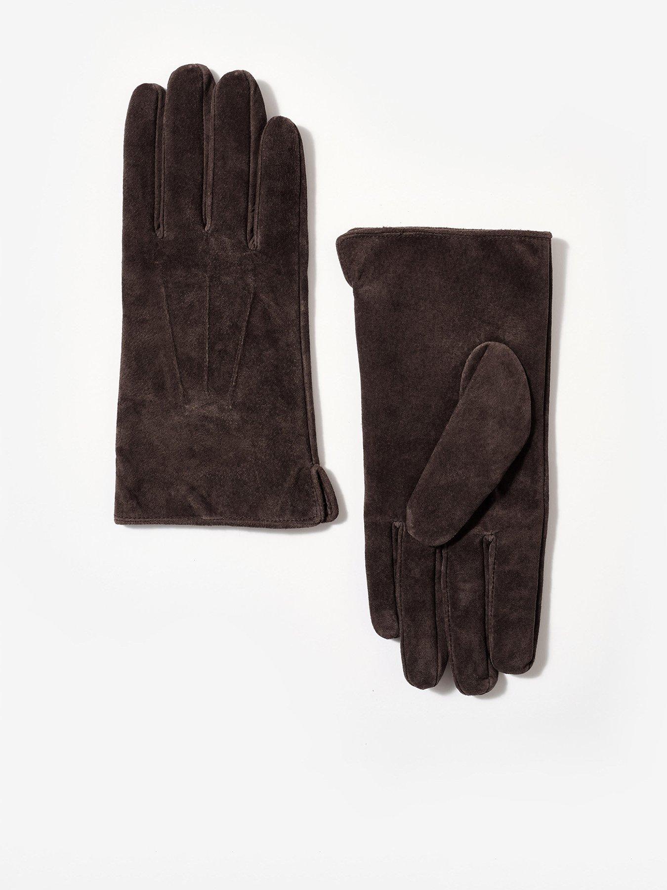 Mint Velvet Suede Gloves - Chocolate Brown