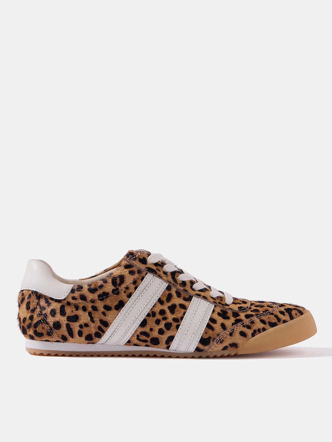 Mint Velvet Nelle Leopard Print Trainer - Brown