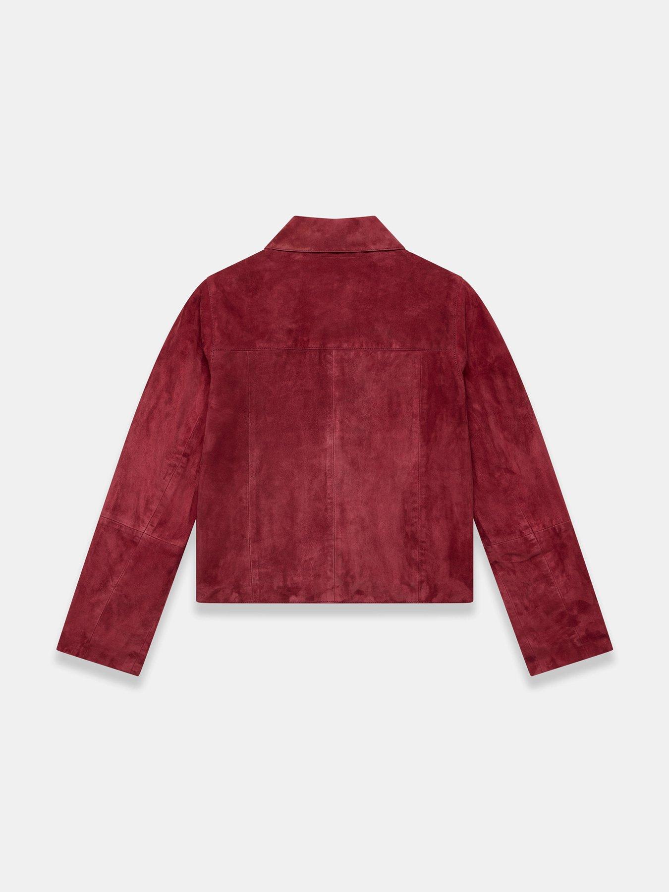 Image 6 of 6 of Mint Velvet Suede Pocket Detail Jacket - Red