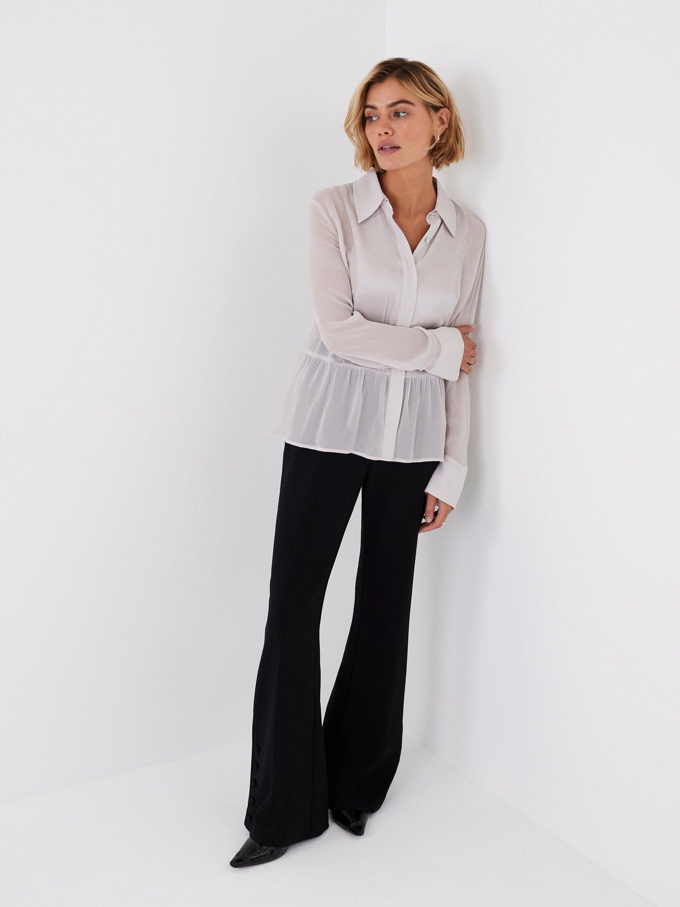  image of mint-velvet-neutral-satin-blocked-shirt-cream