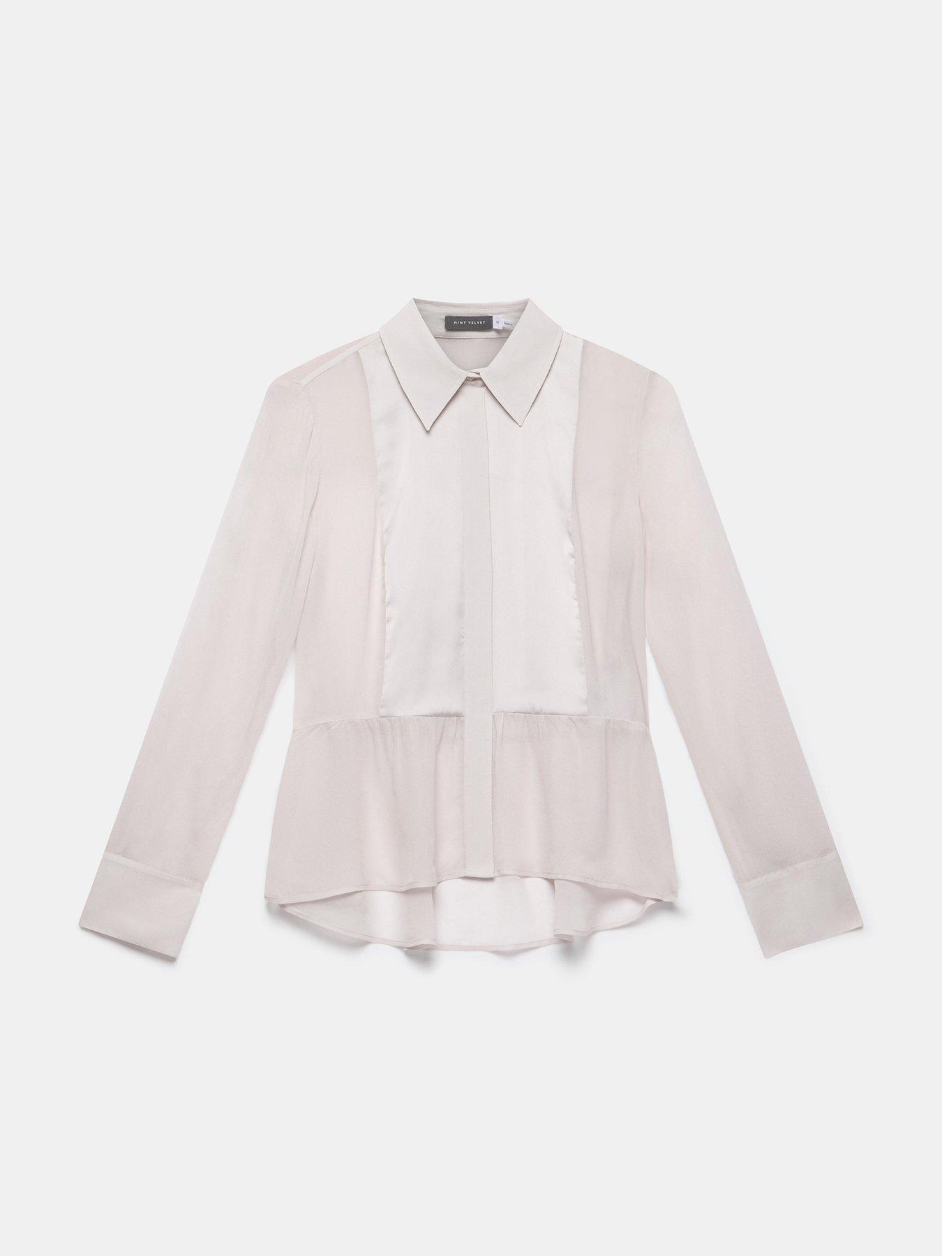  image of mint-velvet-neutral-satin-blocked-shirt-cream