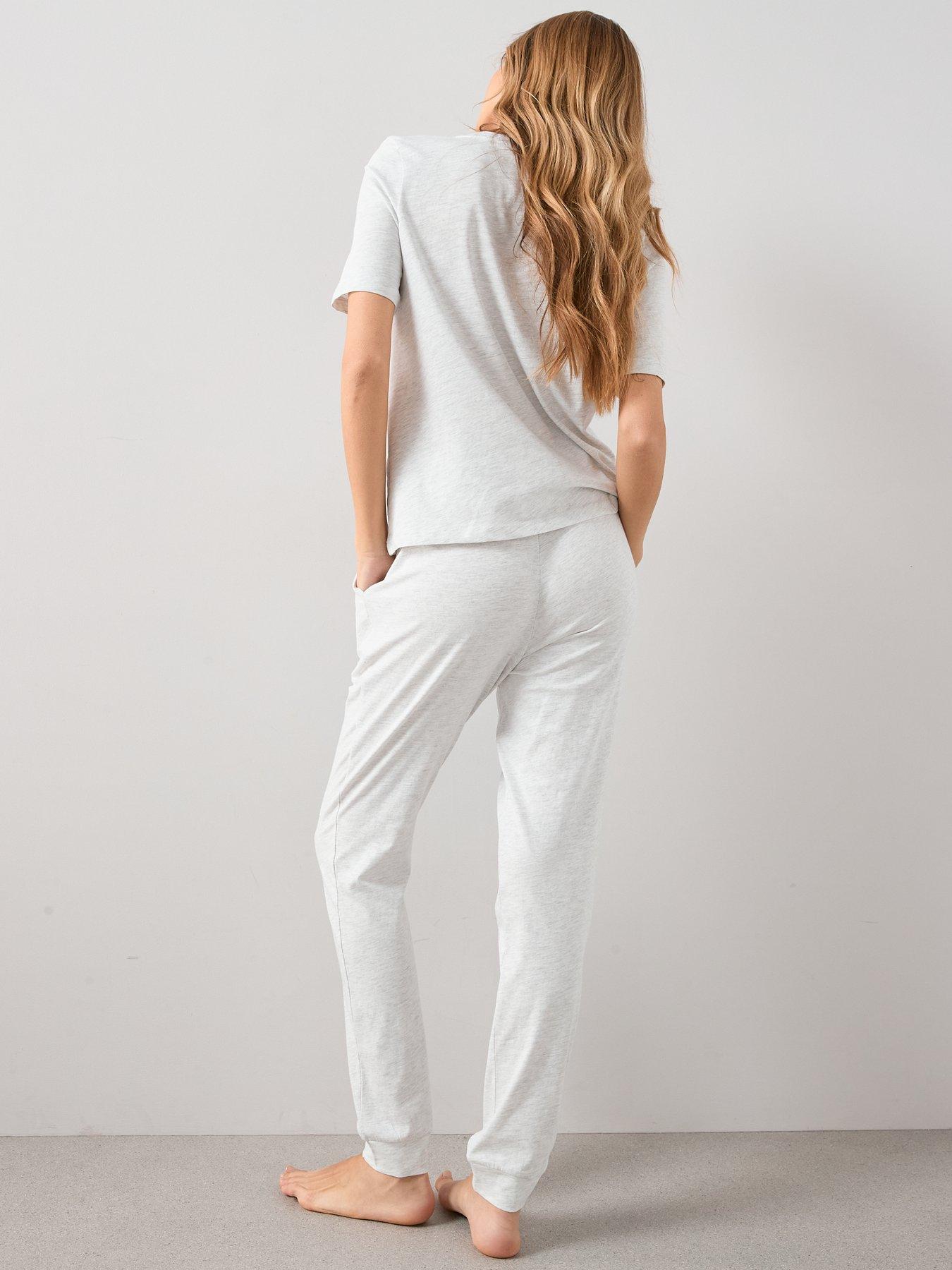 Image 2 of 6 of The Very Collection Womens Cotton V Neck Jogger Pyjama Set - Grey