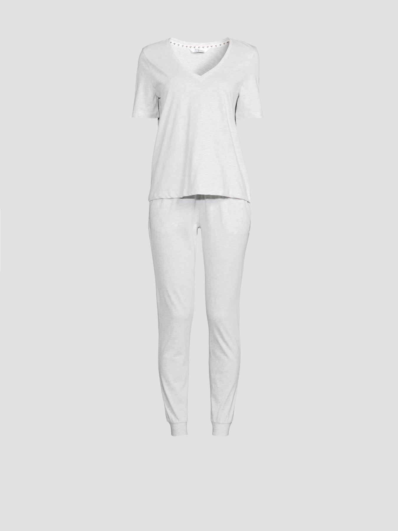 Image 6 of 6 of The Very Collection Womens Cotton V Neck Jogger Pyjama Set - Grey