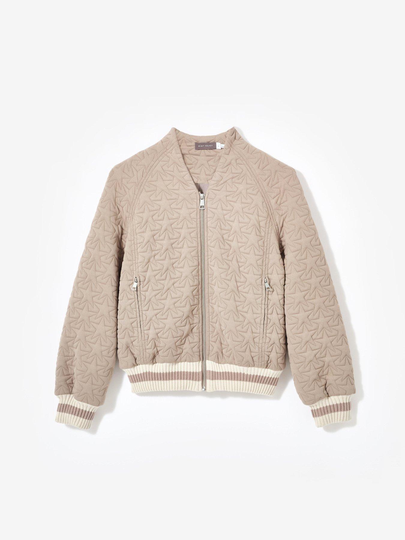 Image 5 of 6 of Mint Velvet Star Quilt Bomber - Grey