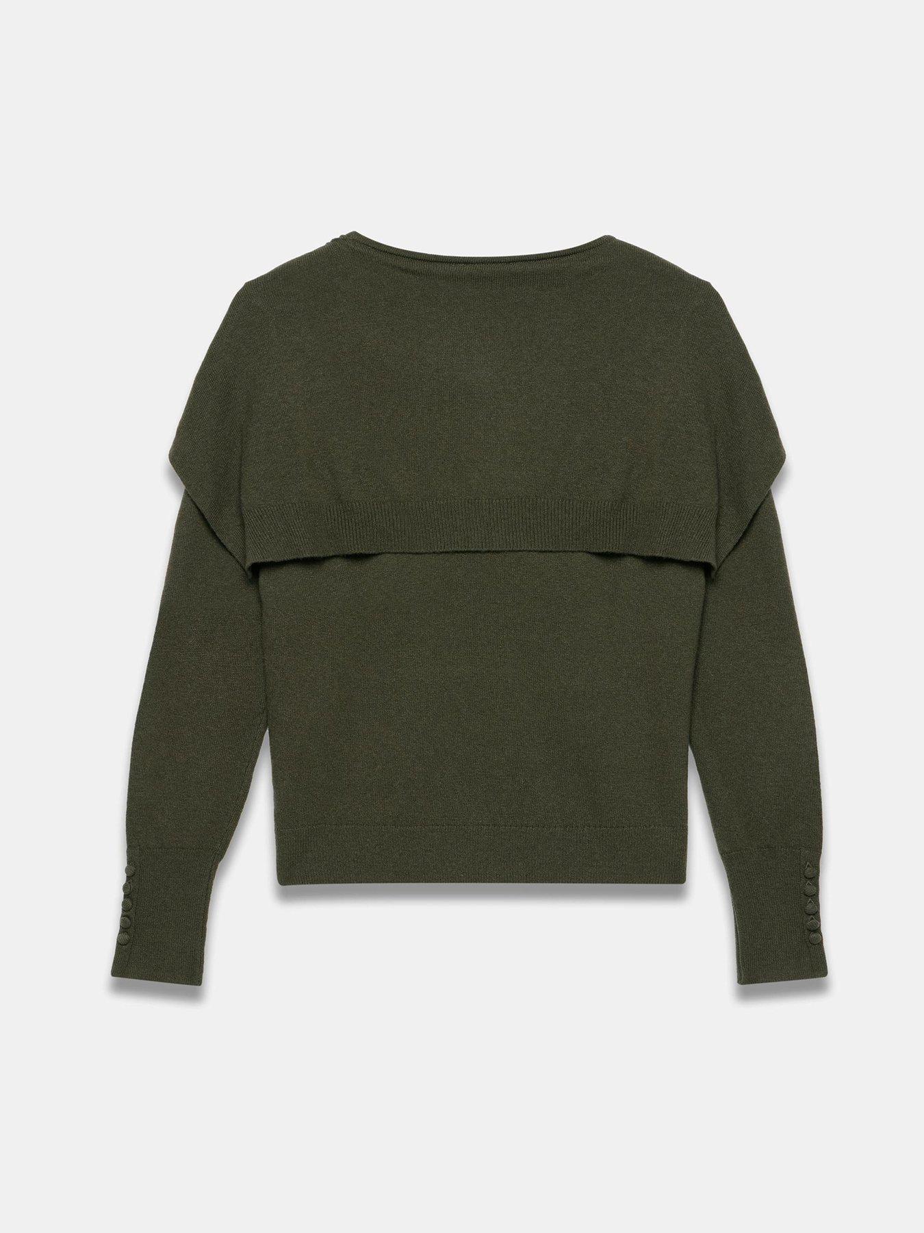 Image 6 of 6 of Mint Velvet Khaki Scarf Detail Jumper - Green