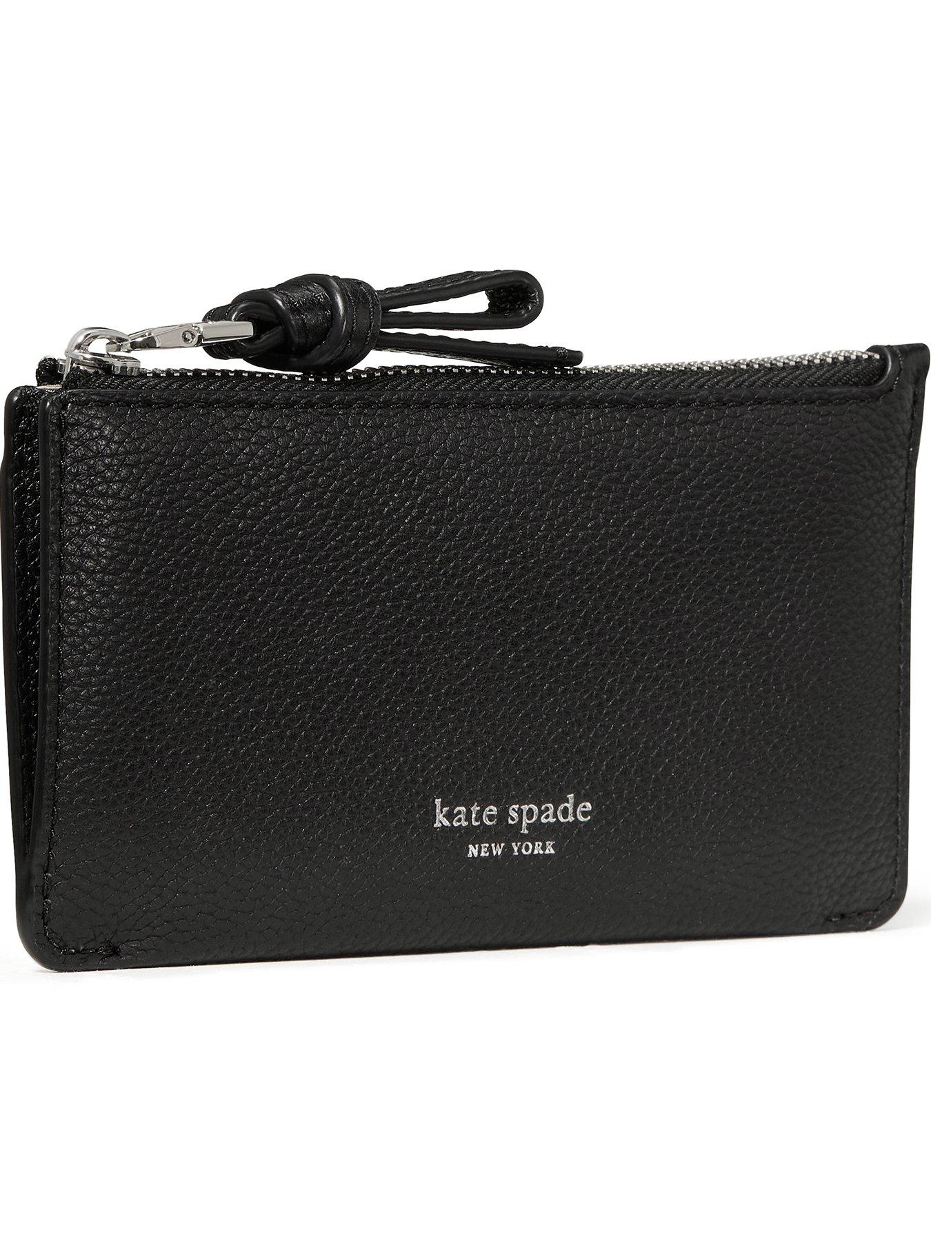  image of kate-spade-new-york-loop-east-west-zip-pebbled-leather-card-case-black