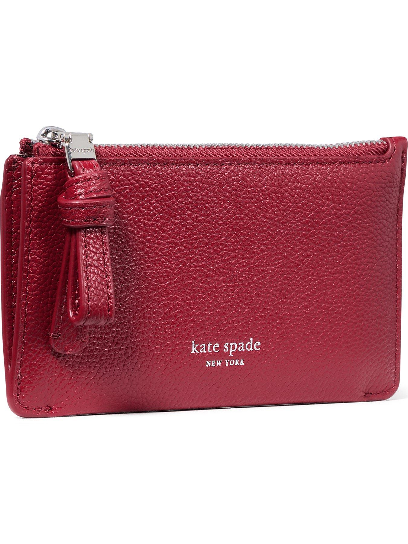  image of kate-spade-new-york-loop-east-west-zip-pebbled-leather-card-case-red