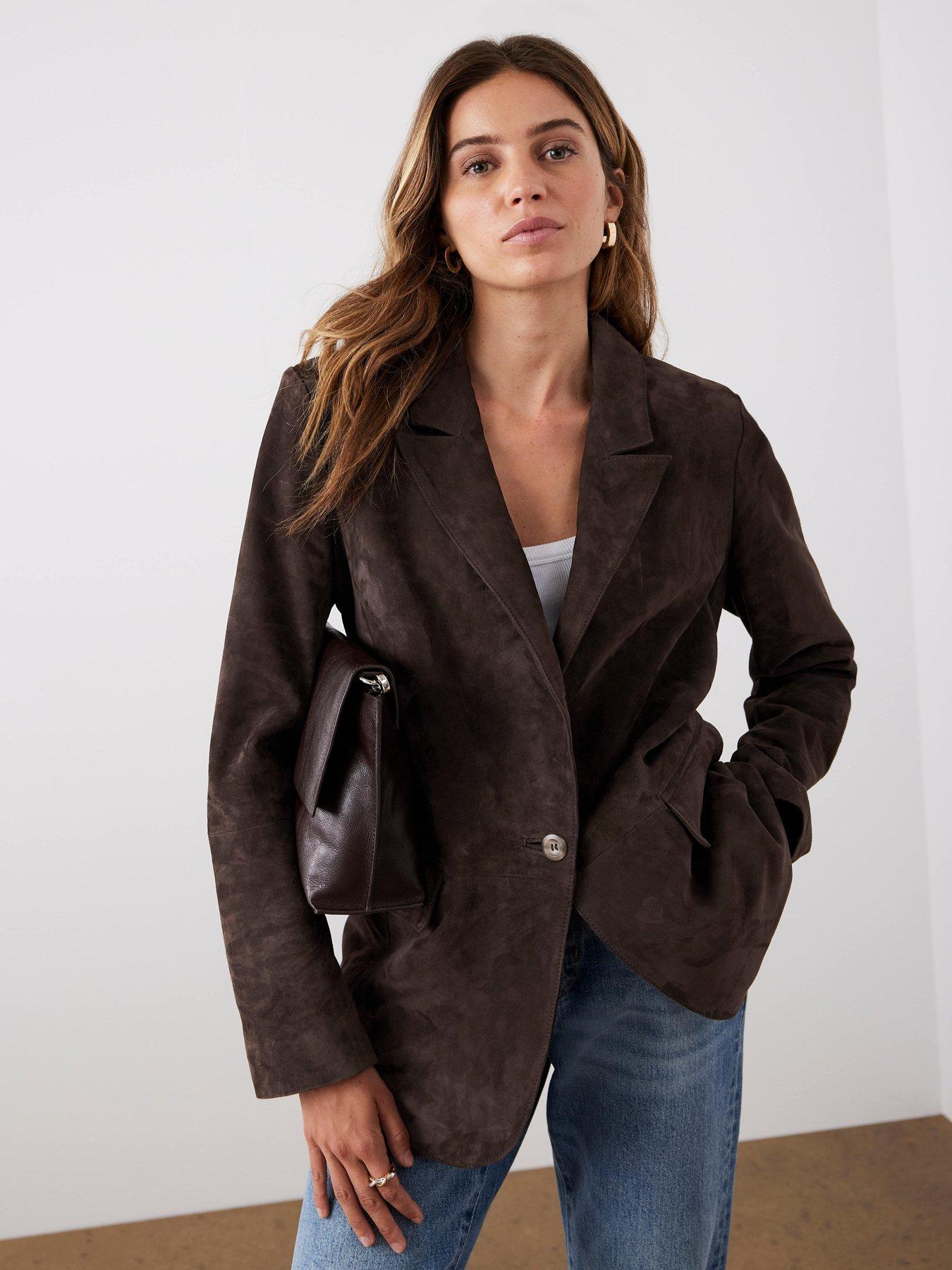 mint-velvet-chocolate-suede-blazer-brown