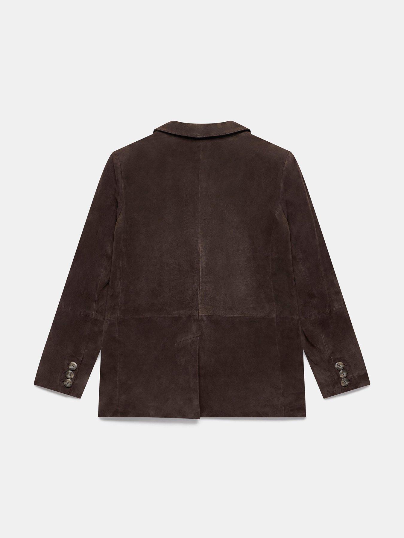 Image 6 of 6 of Mint Velvet Chocolate Suede Blazer - Brown