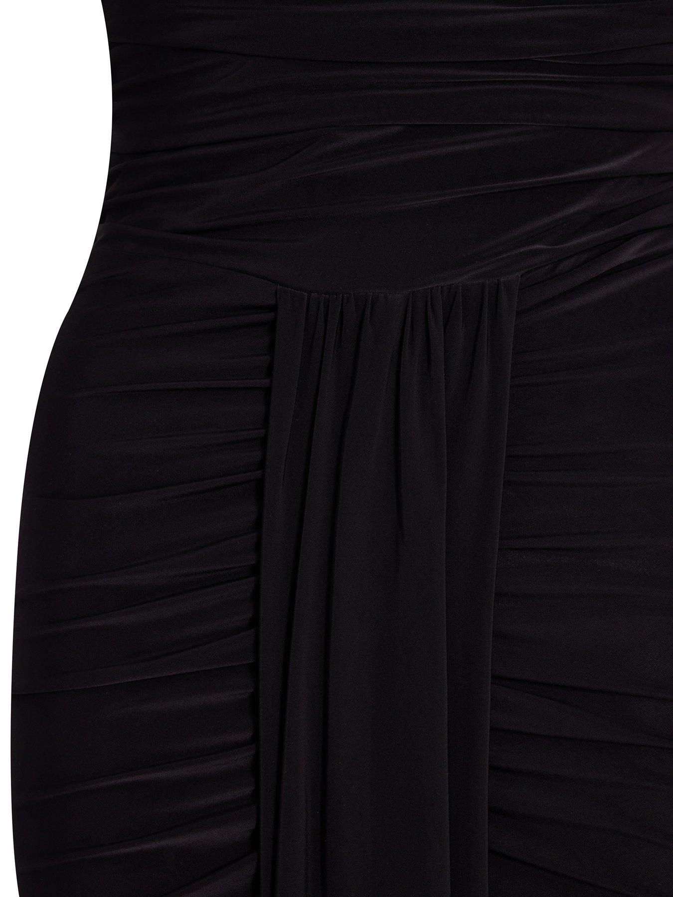 quiz off shoulder dress Quiz Brown Satin Off Shoulder Midaxi Dress