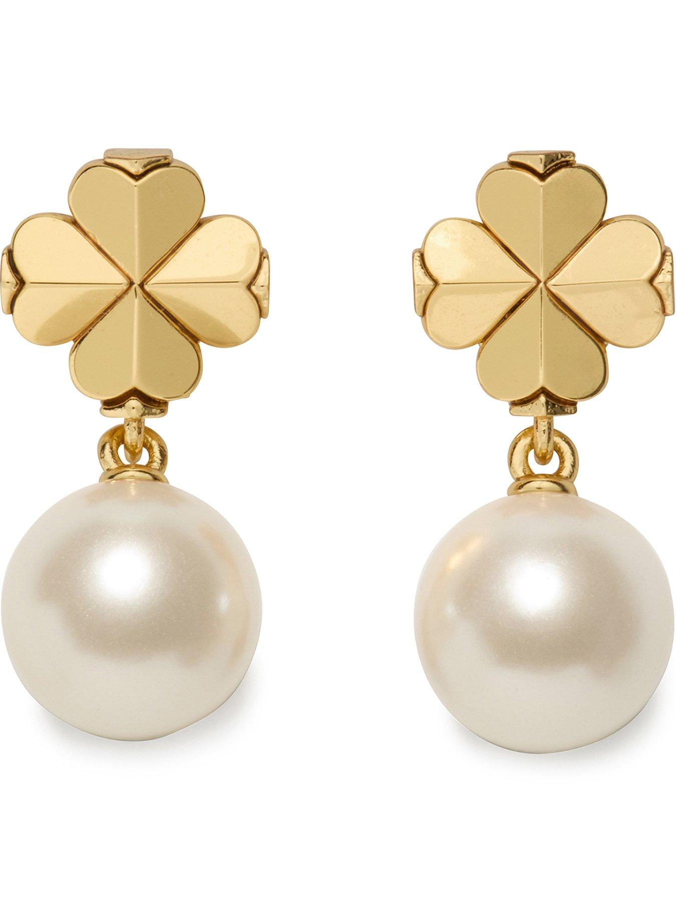Kate Spade New York Flower Pearl Drop Earrings - Gold