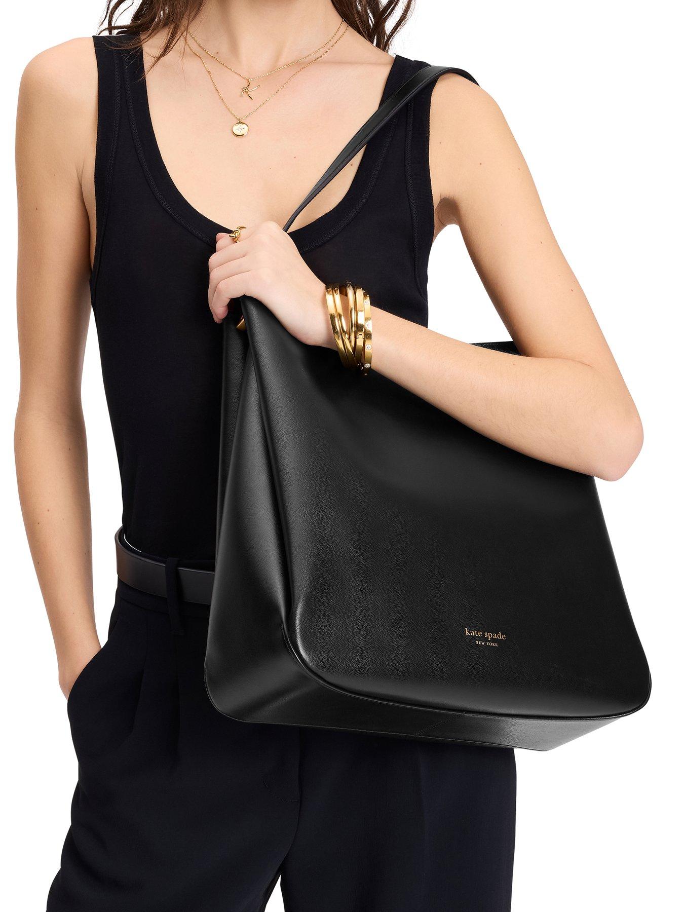 Image 2 of 5 of Kate Spade New York Grace Fine Grain Leather Large Hobo - Black