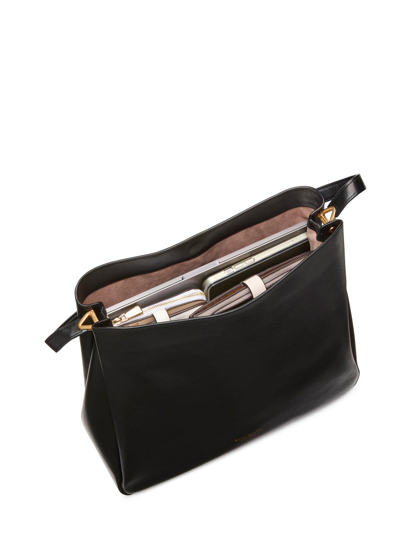 Image 5 of 5 of Kate Spade New York Grace Fine Grain Leather Large Hobo - Black