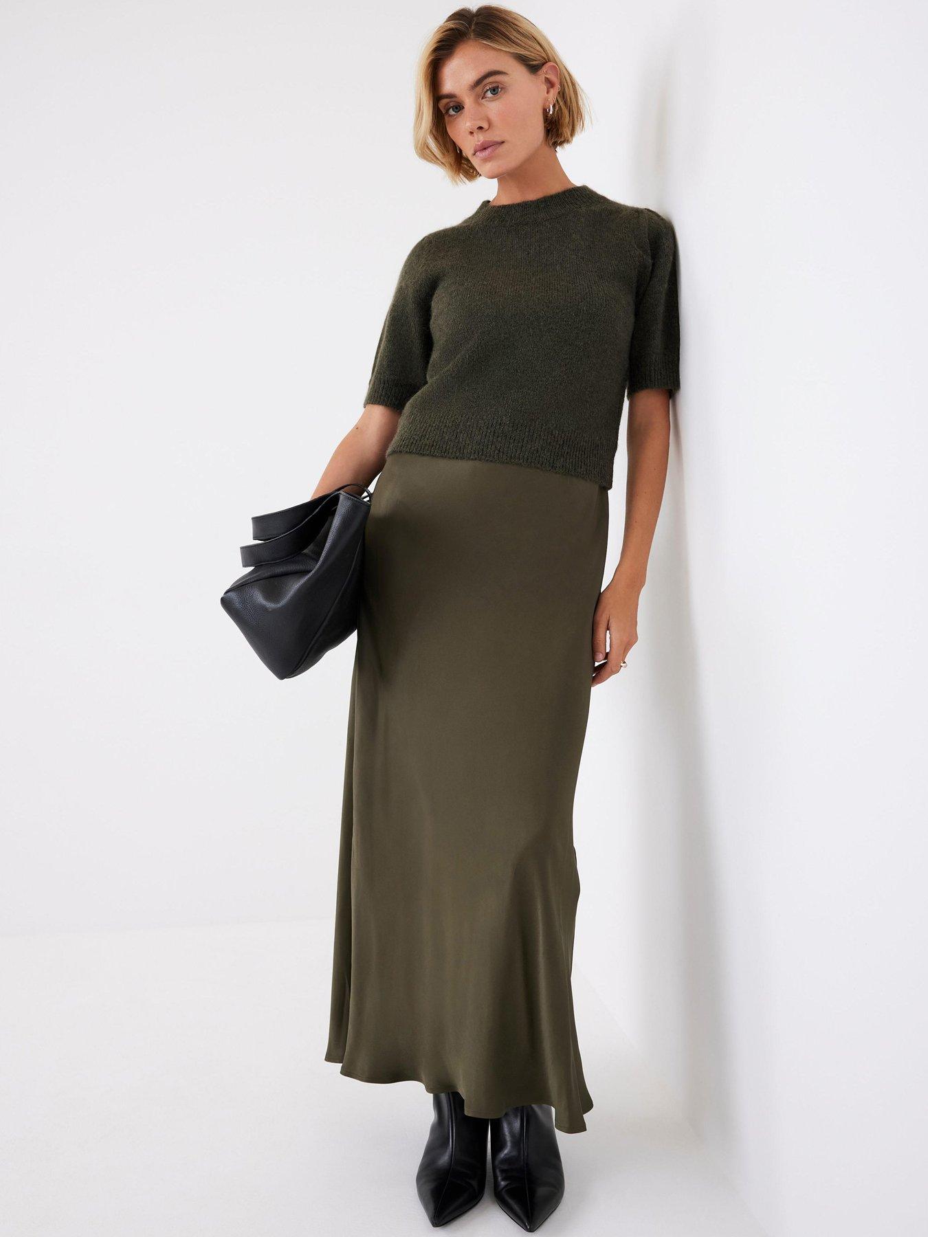 Mint Velvet Khaki Jumper  &  Slip Dress - Green