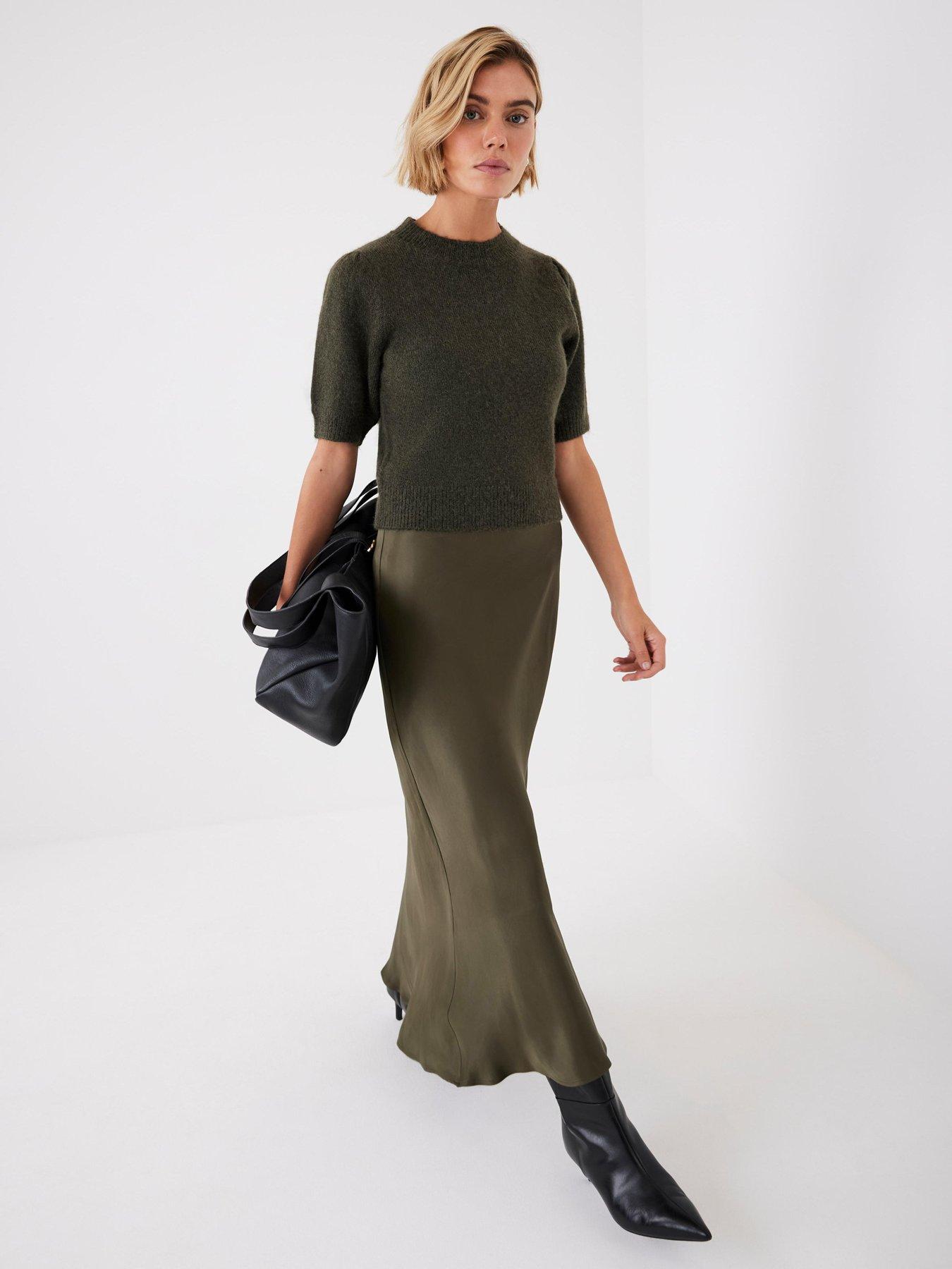  image of mint-velvet-khaki-jumper-amp-slip-dress-green