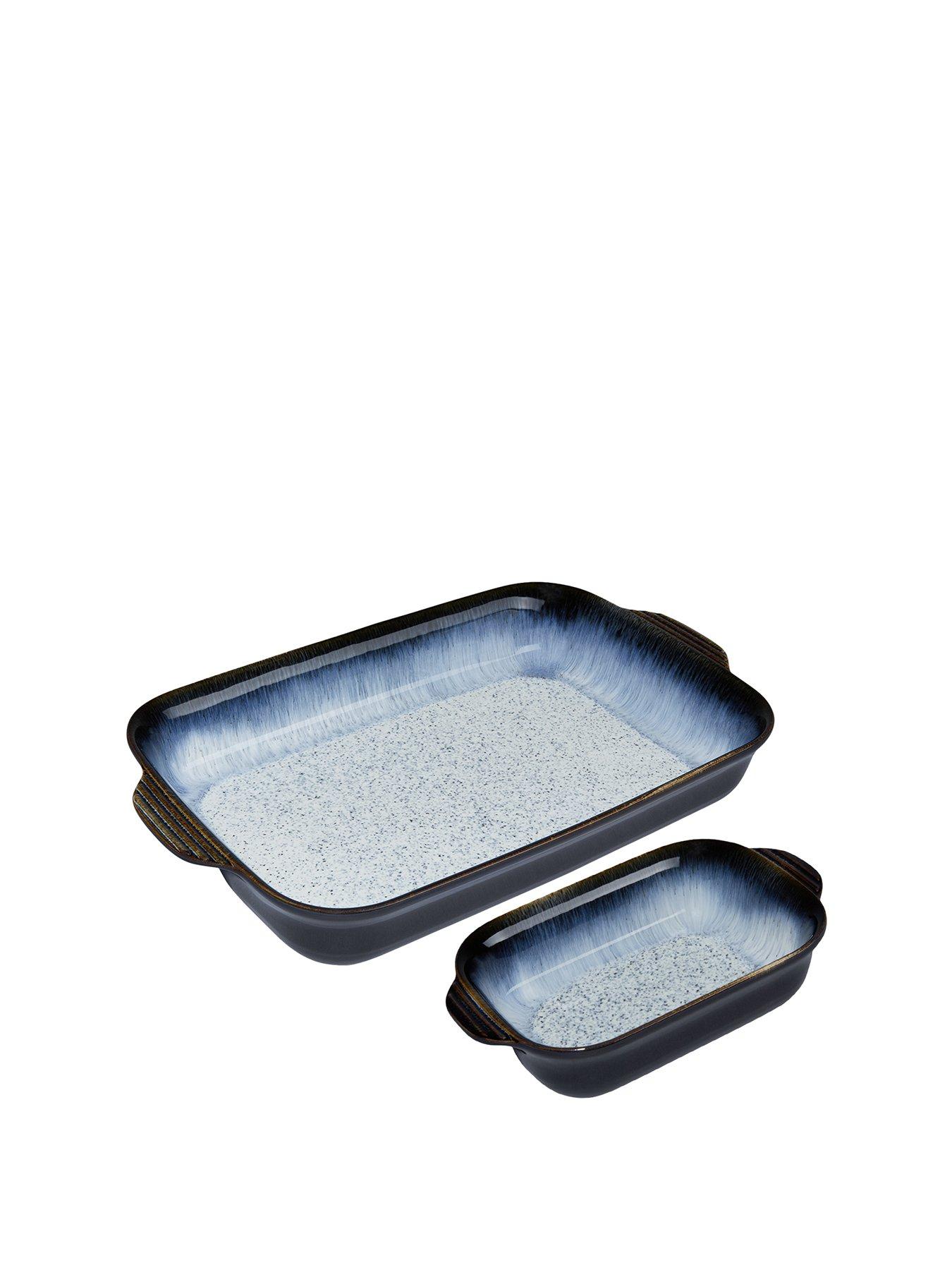 Image 2 of 7 of Denby Halo Small & Large Rectangular Oven Dish Set