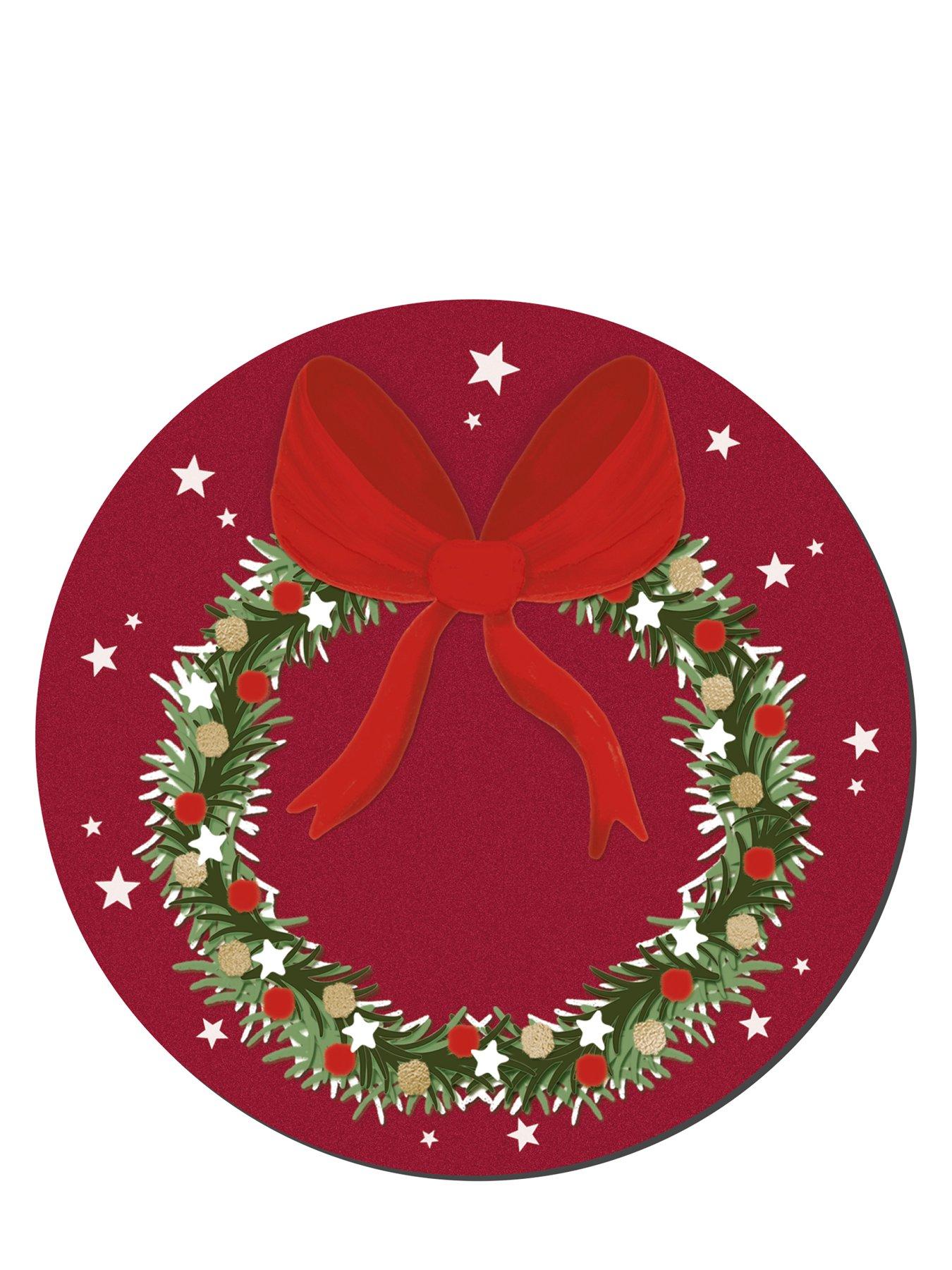 undefined Denby Joy Wreath Round Set Of 6 Coasters