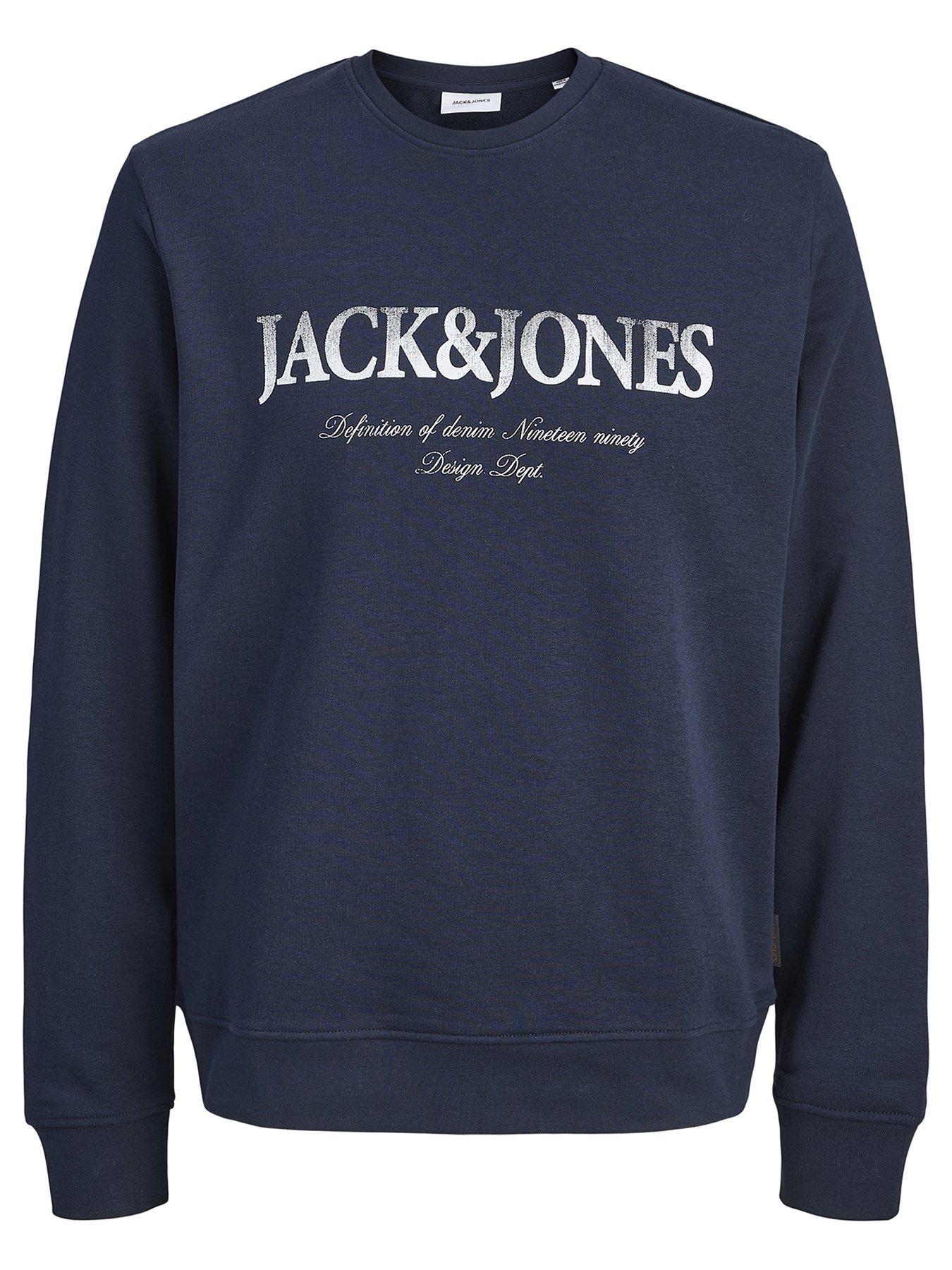 Jack & Jones Junior Boys Devin Daytona Printed Sweatshirt - Navy