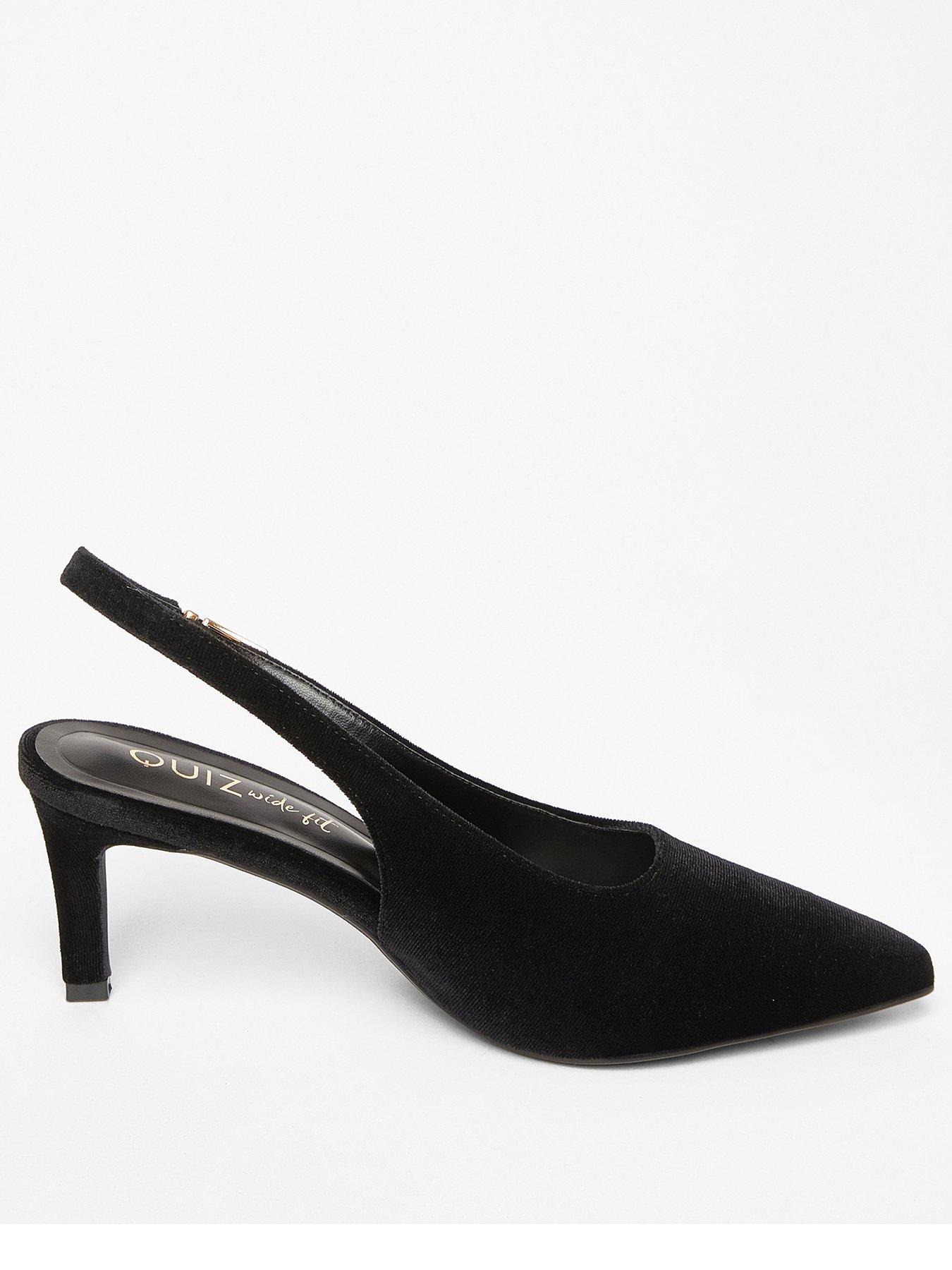  image of quiz-wide-fit-black-slingback-court-heels