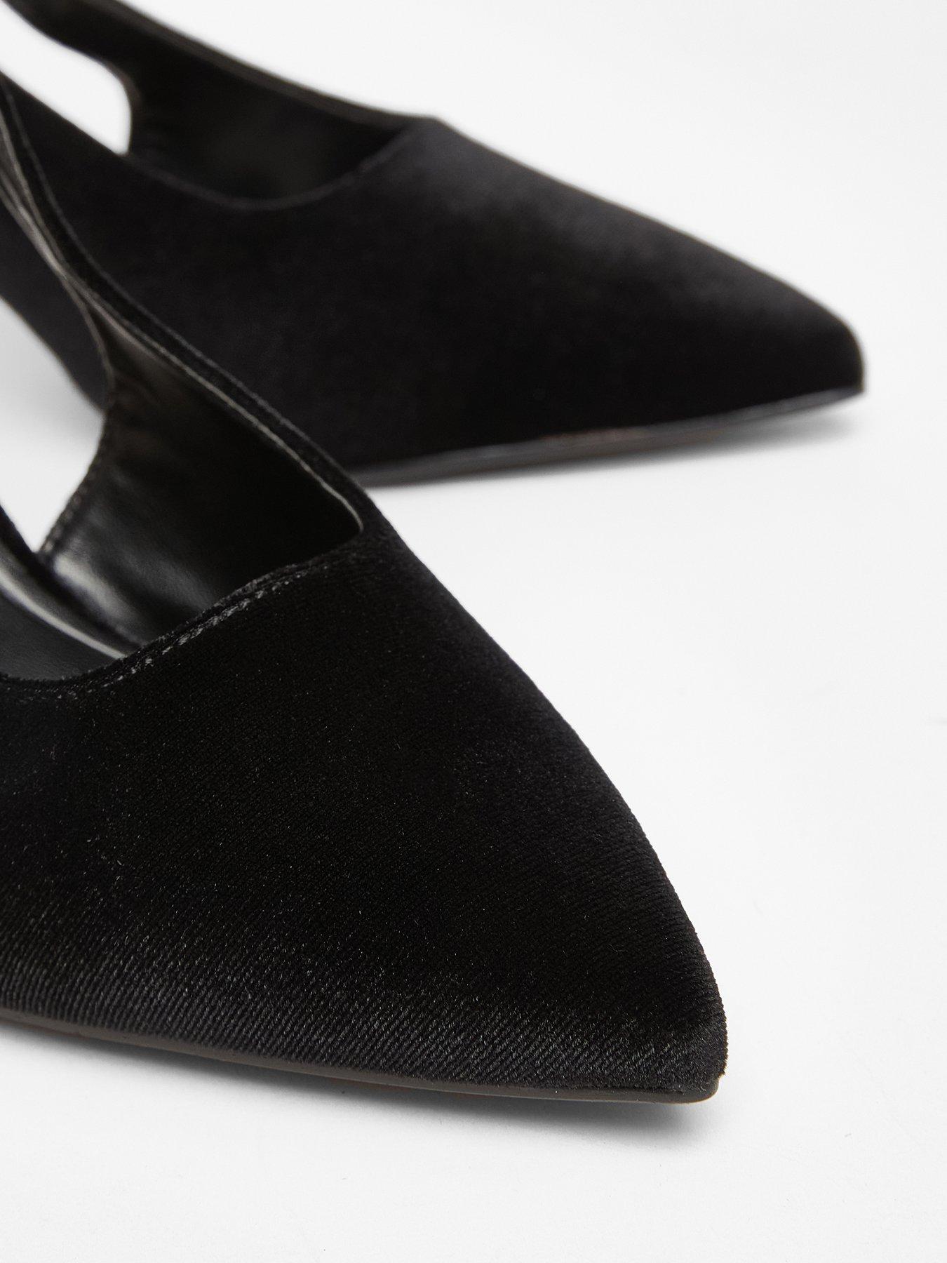  image of quiz-wide-fit-black-slingback-court-heels