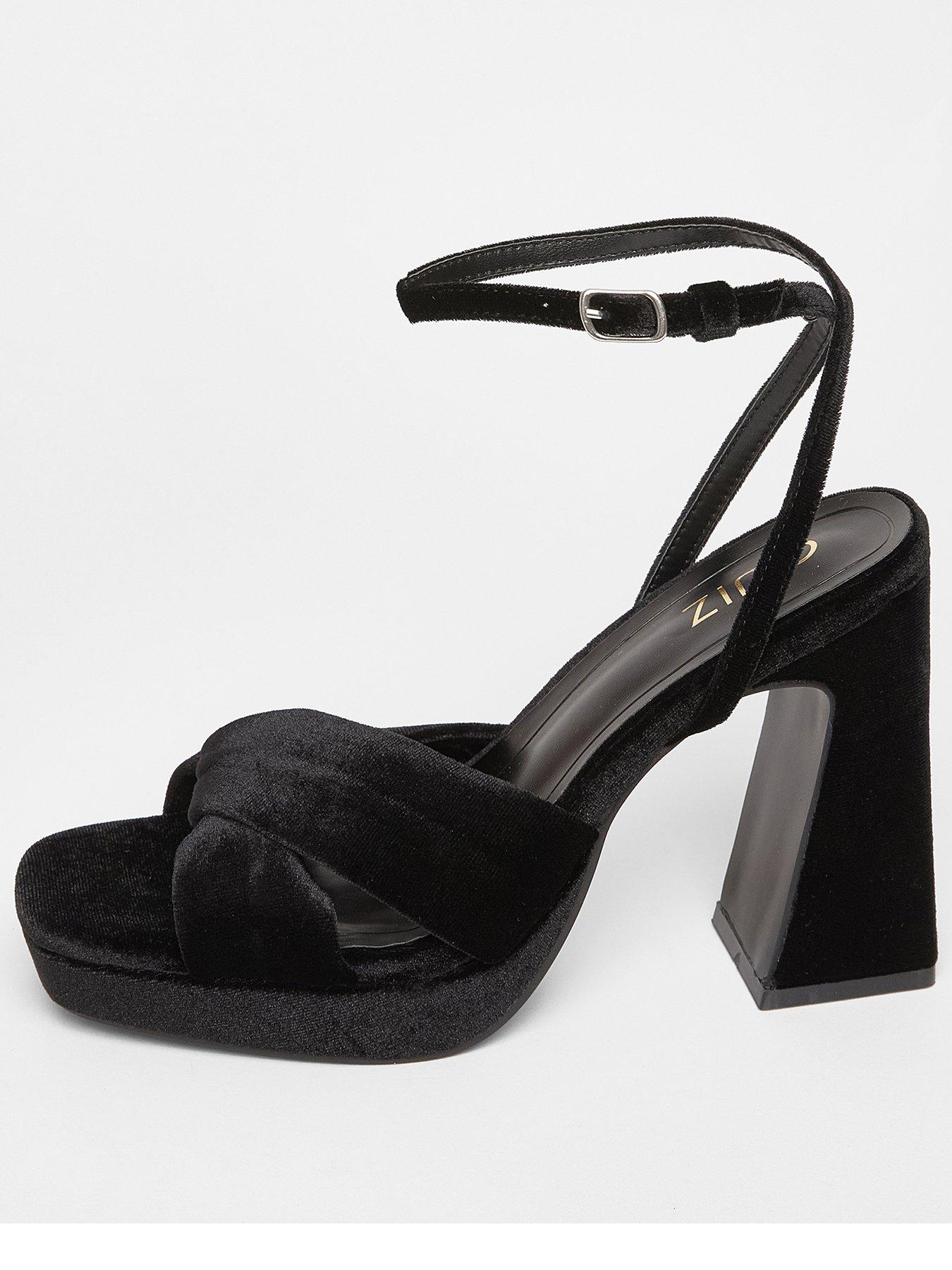 Quiz Black Bow Platform Heels