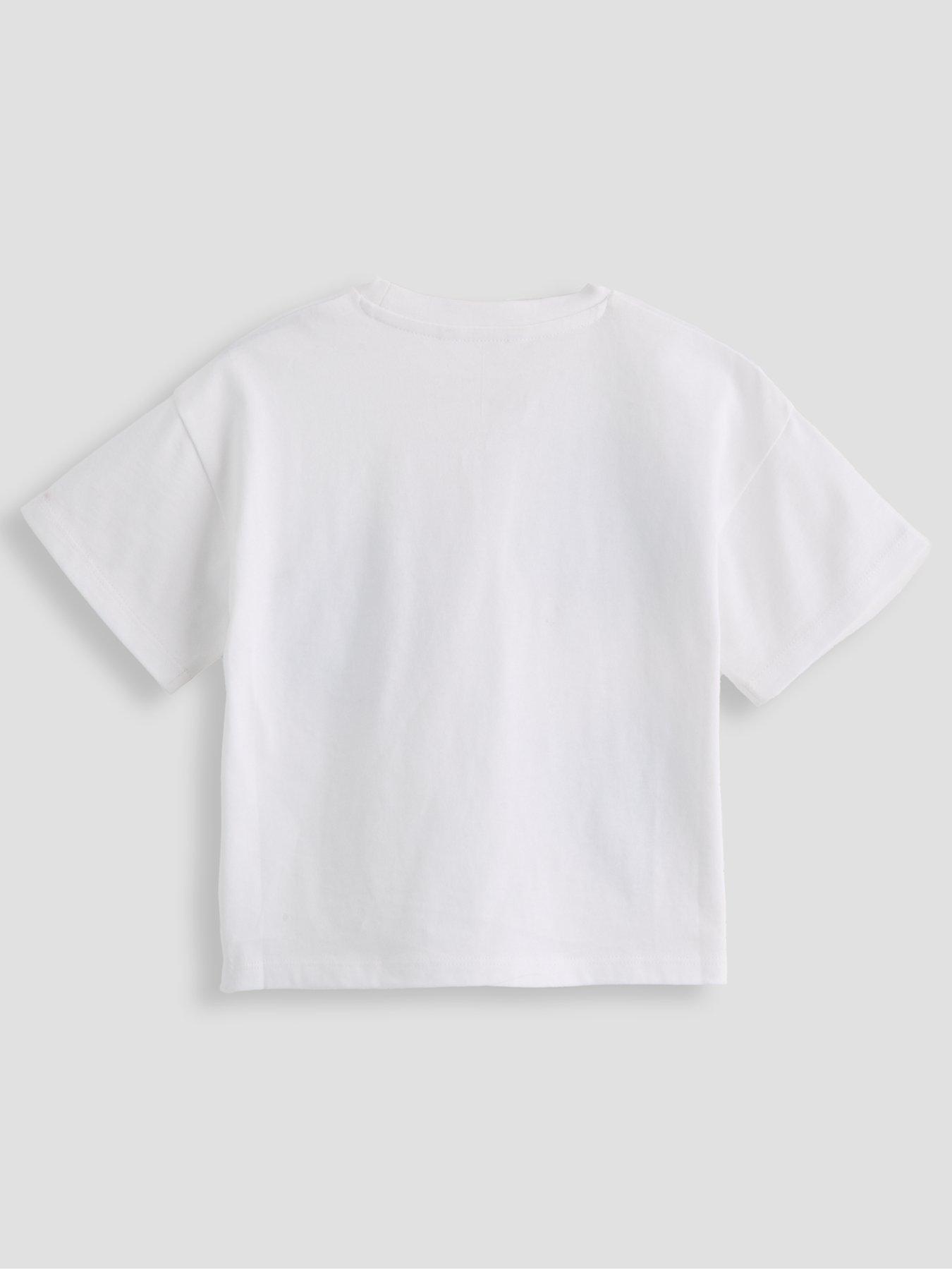 The Very Collection Girls 3D Heart Ric Rac T-Shirt - White | Littlewoods