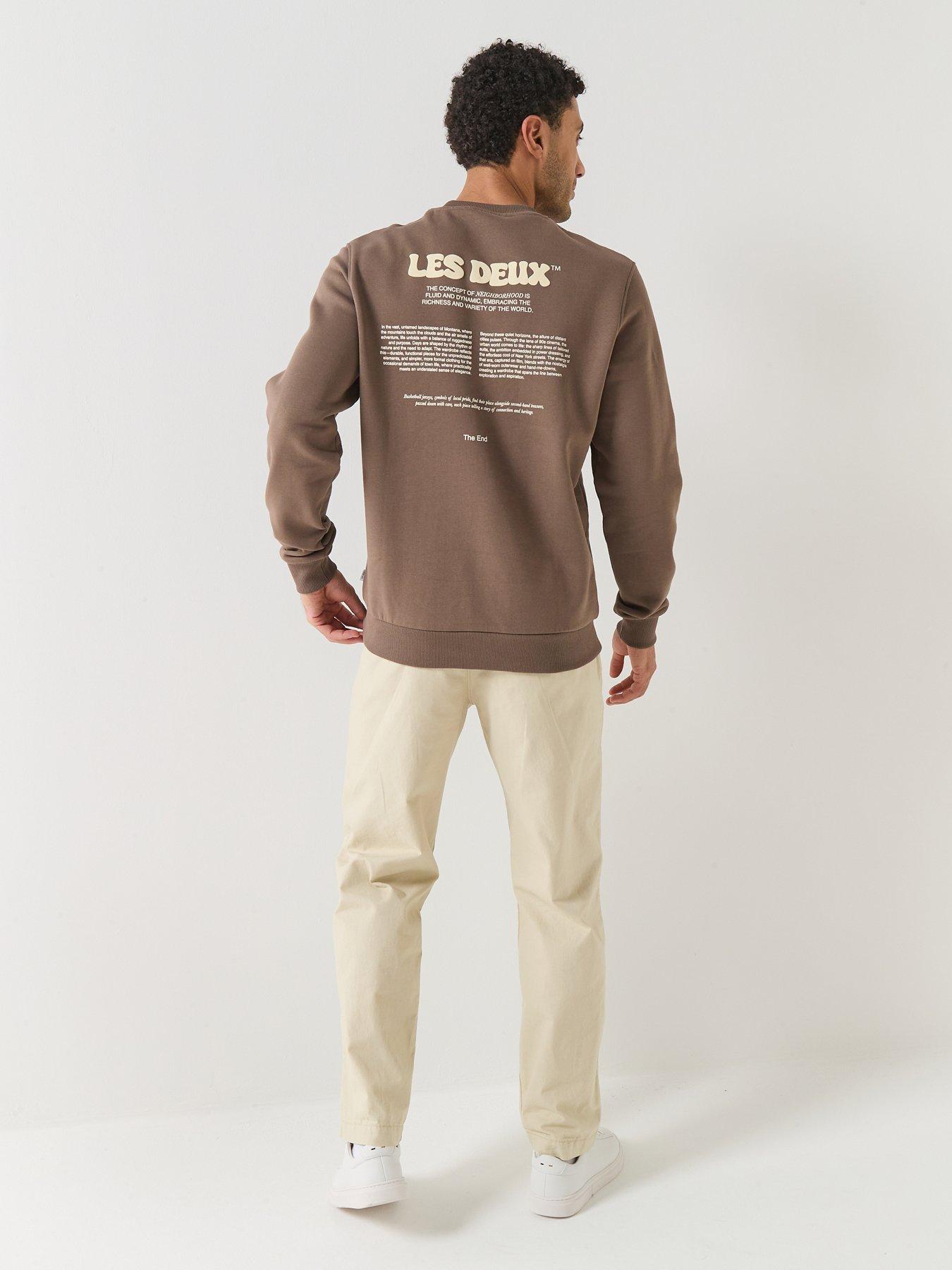 Image 5 of 6 of Les Deux Ben Dynamic Back Print Crew Sweat - Brown