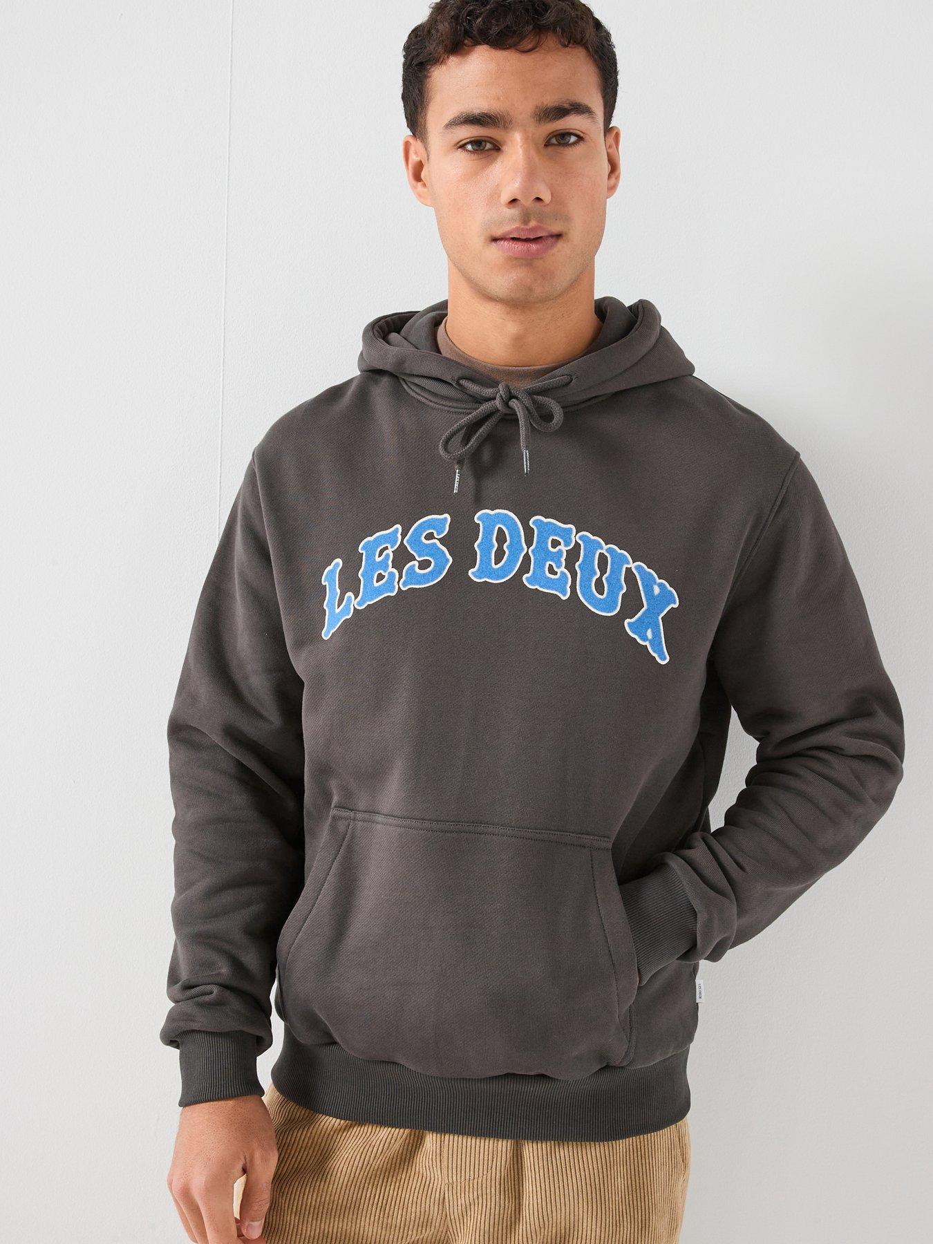 Les Deux Brady Western Arch Logo Overhead Hoodie - Navy