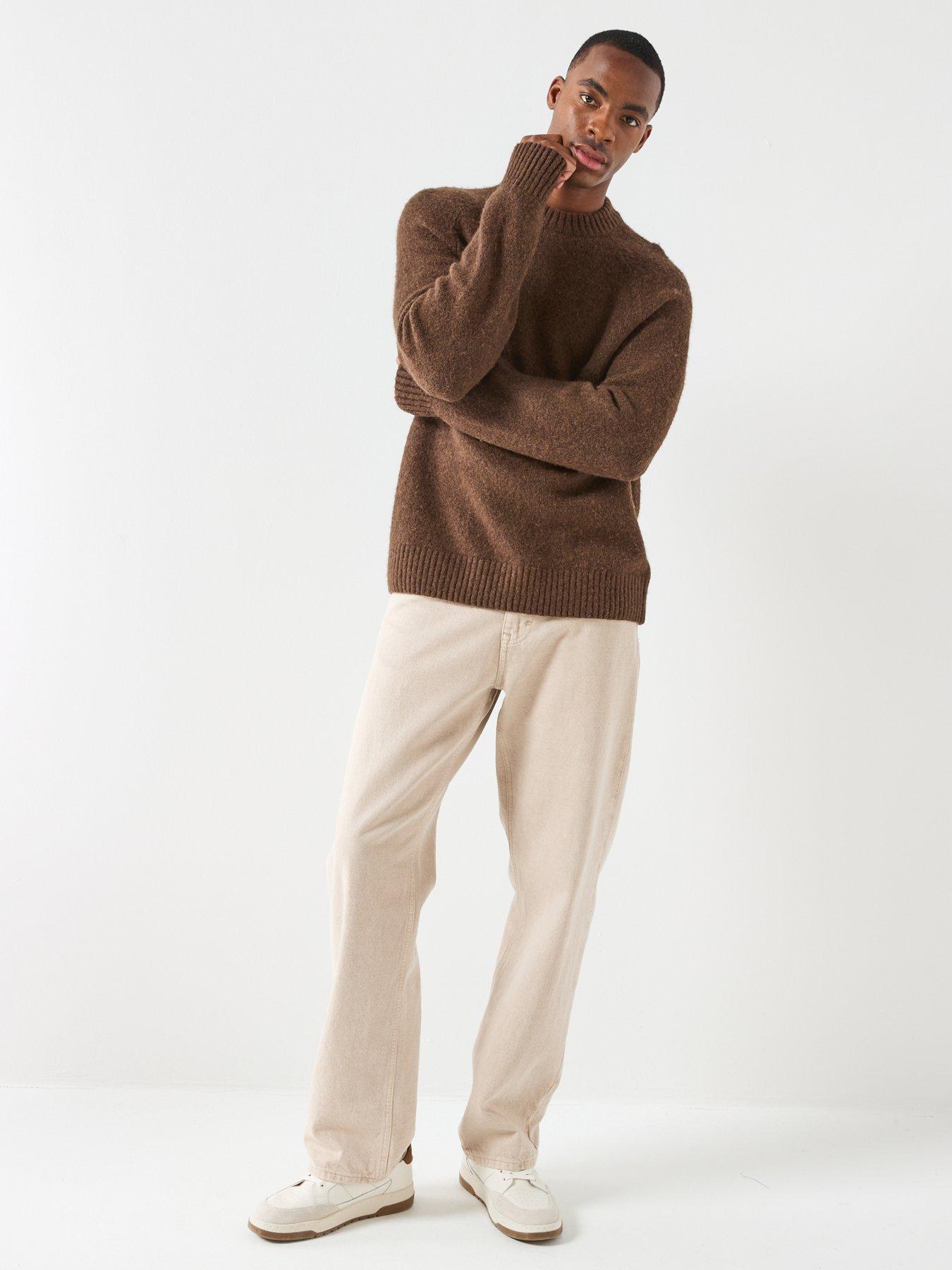 Image 3 of 6 of Les Deux Gilbert Heavyweight Knitted Jumper - Brown
