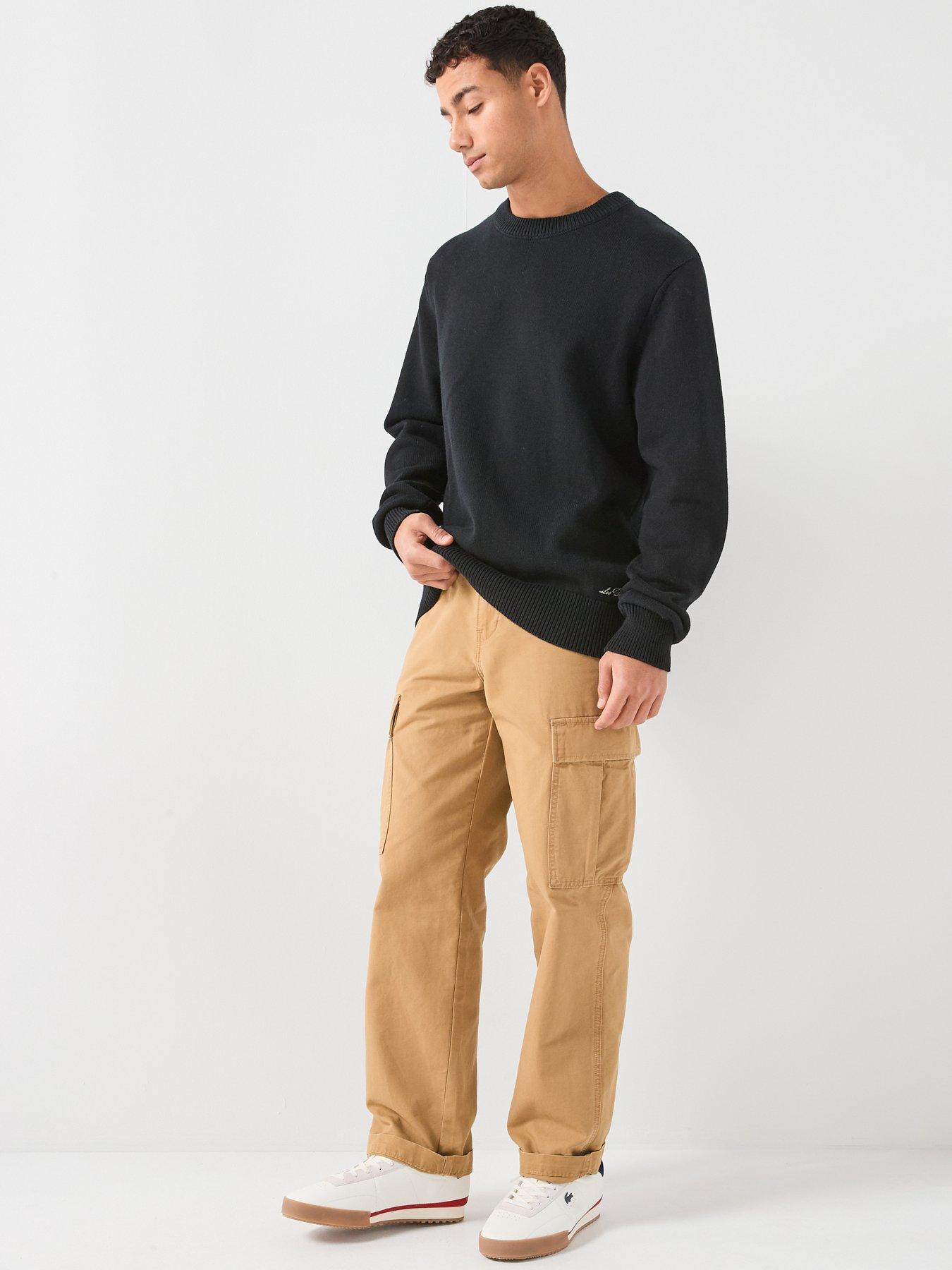  image of les-deux-gary-globe-back-logo-knitted-jumper-black