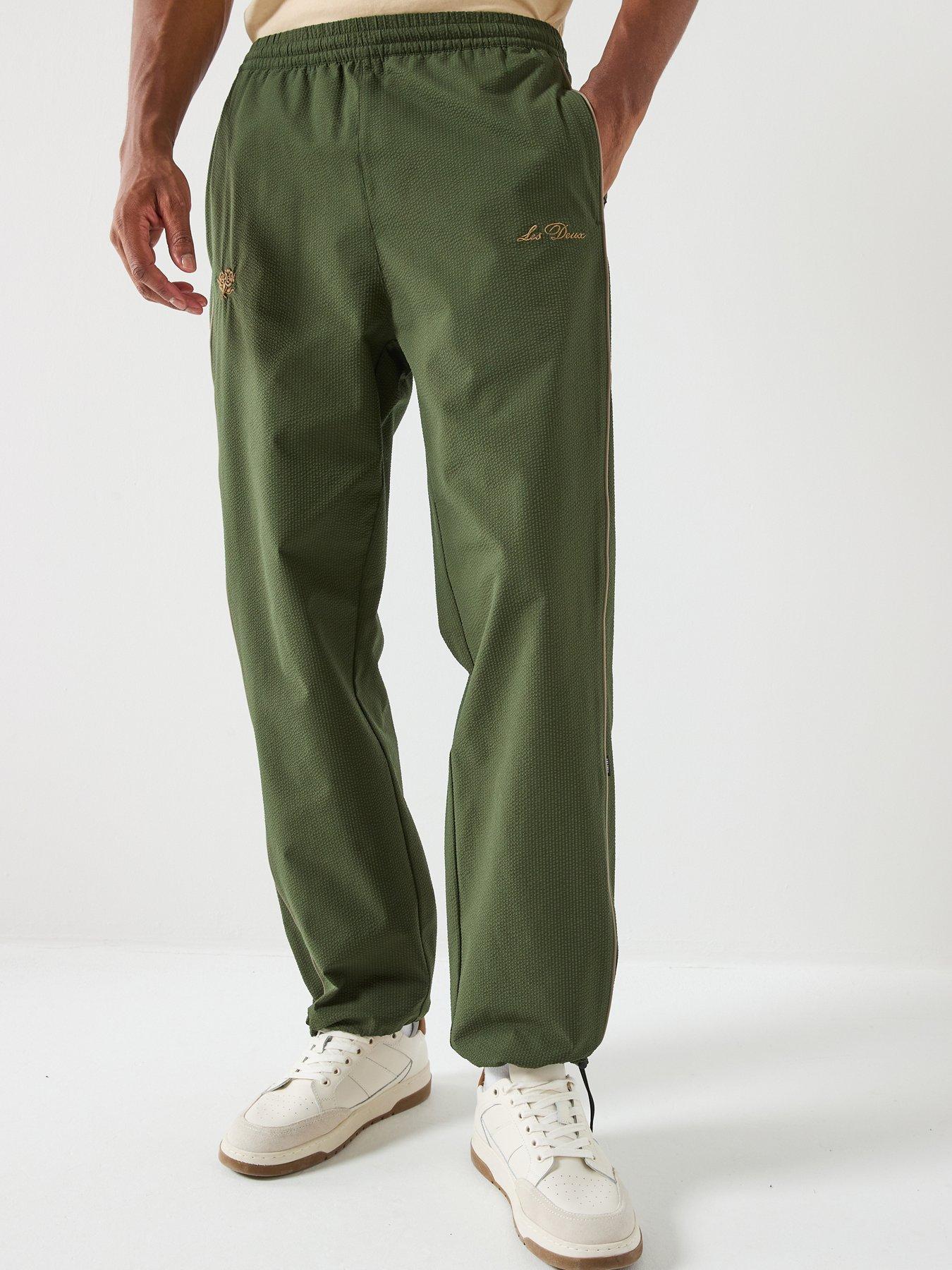 Les Deux Hudson Seersucker Tracksuit Pants - Green