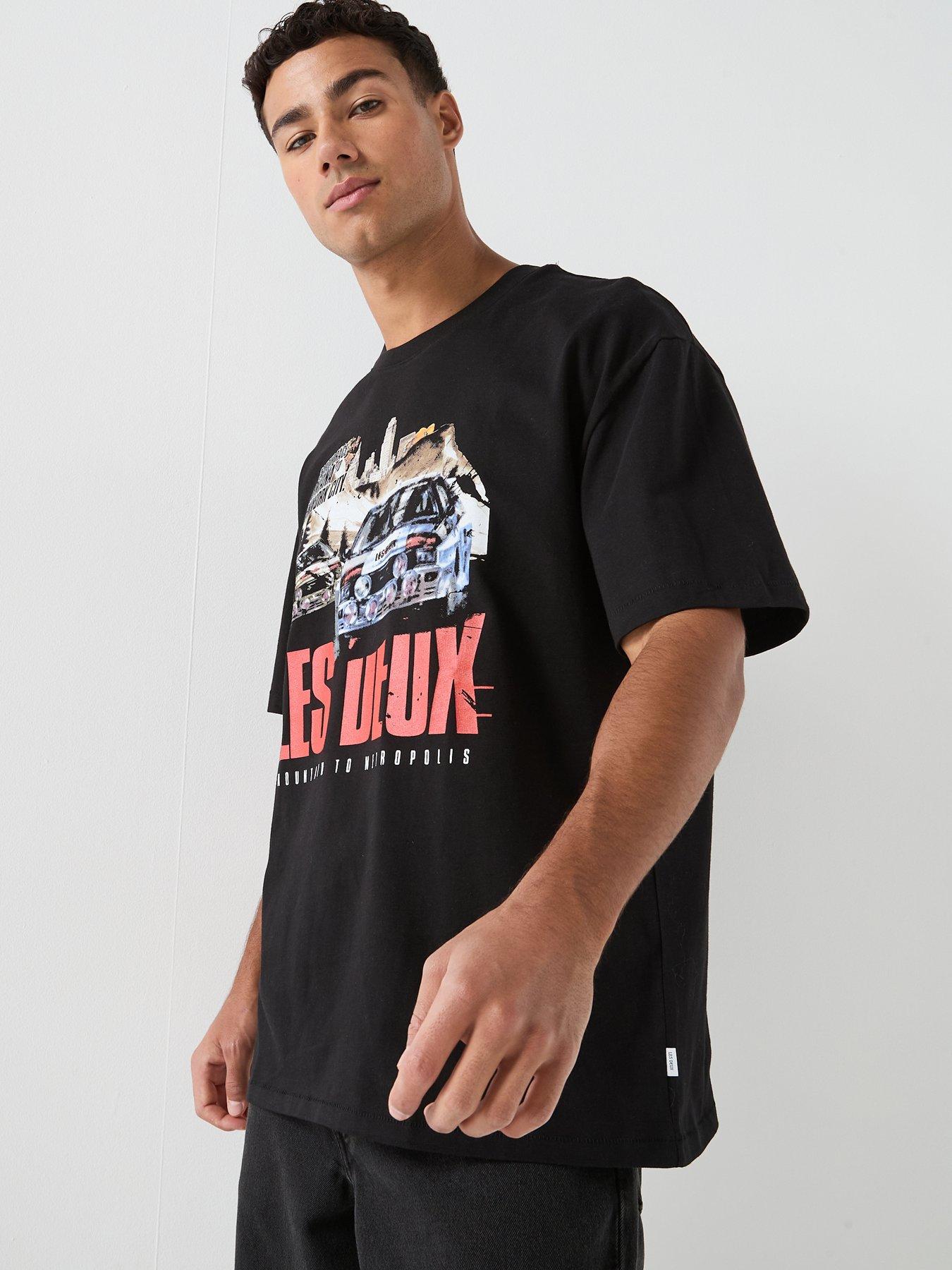 Les Deux Les Deux Cole Rally Car Graphic Loose Fit T-shirt - Black