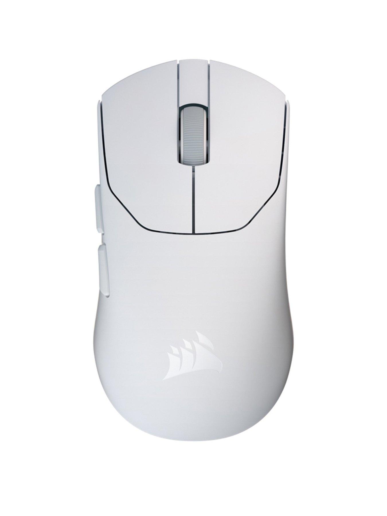 front image of corsair-sabre-v2-pro-ultralight-wireless-gaming-mouse-white