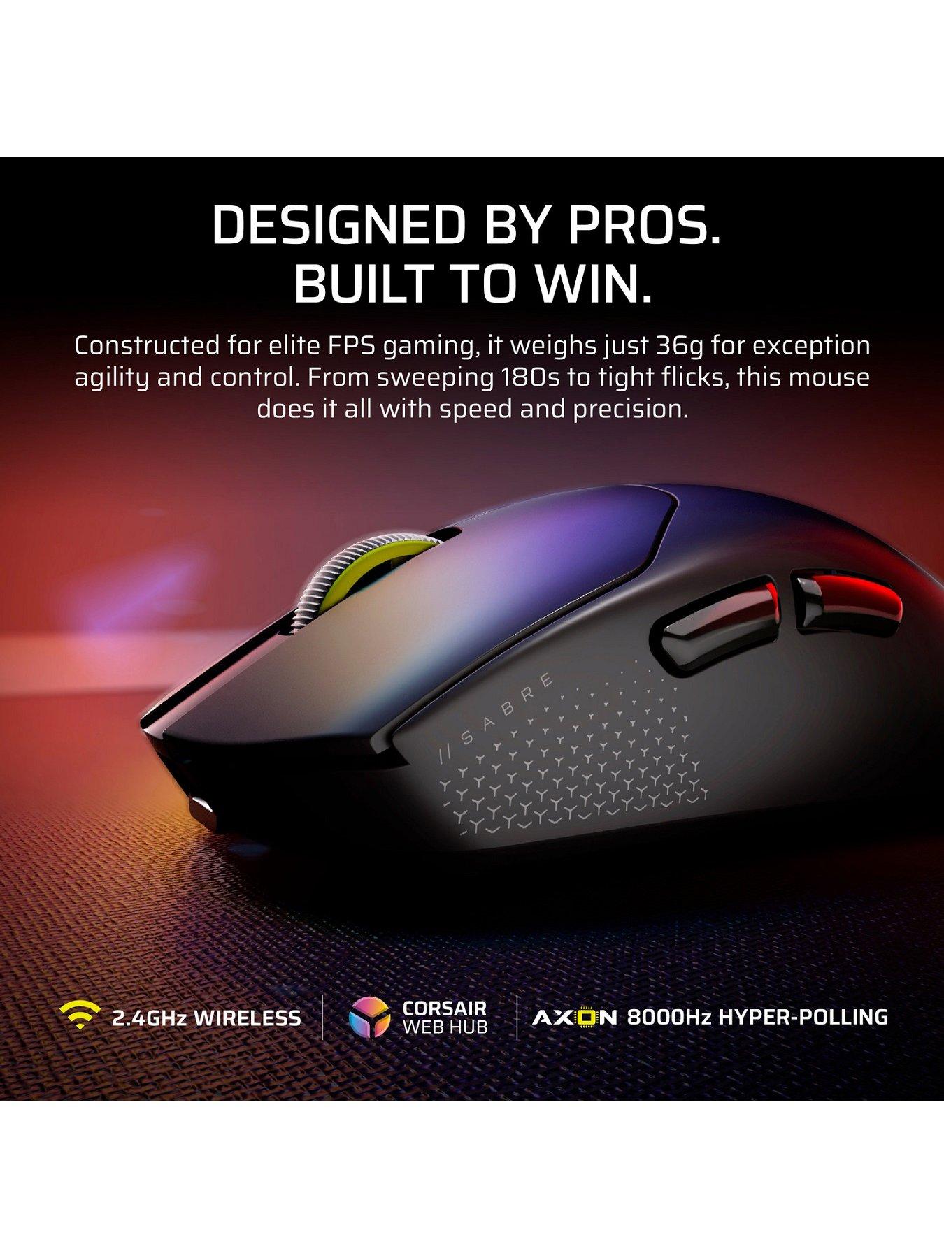  image of corsair-sabre-v2-pro-ultralight-wireless-gaming-mouse-white