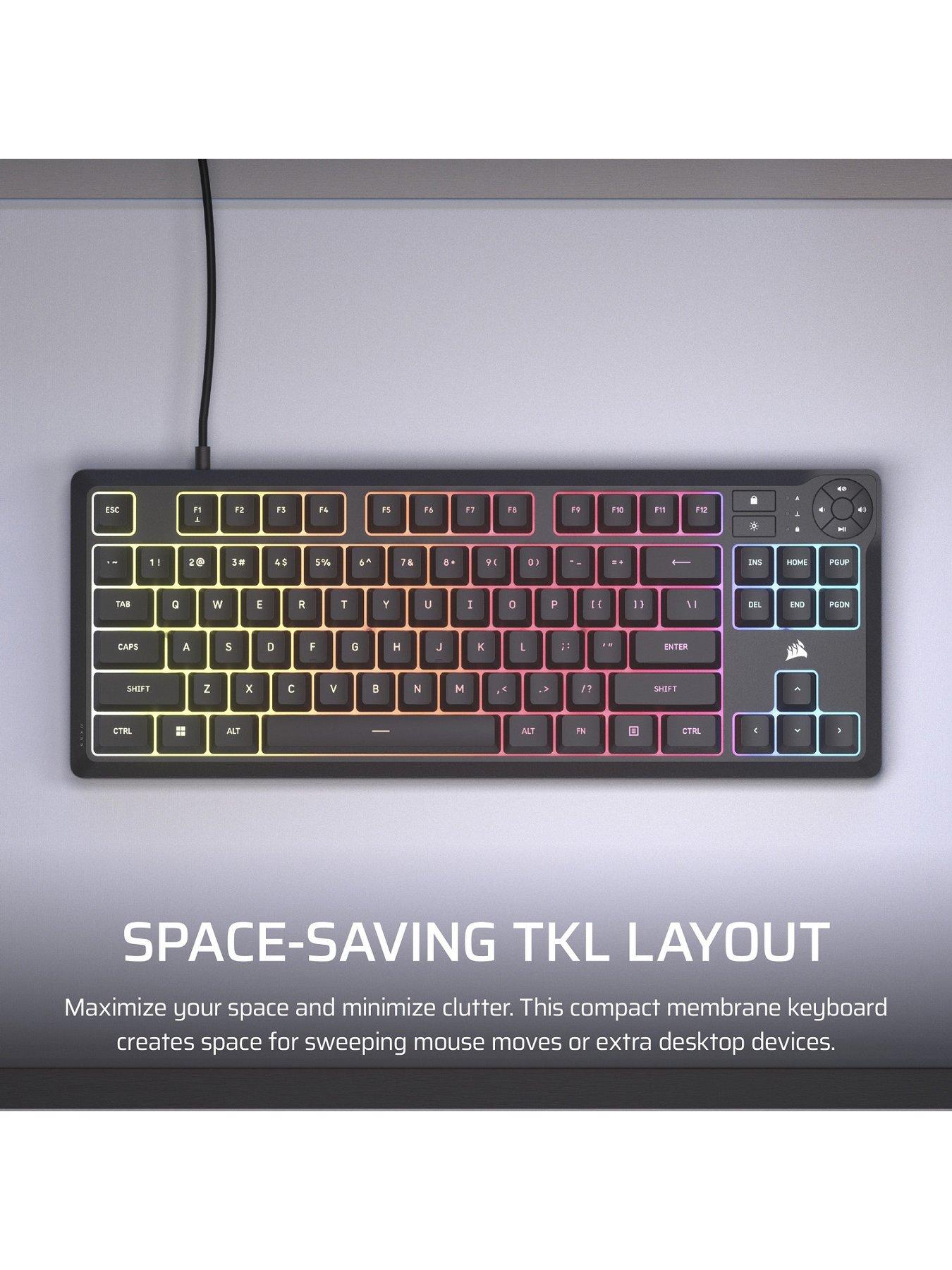 Corsair K55 Wired Clavier Gaming (Rétro-Éclairage RGB Multicolore, AZERTY) Noir