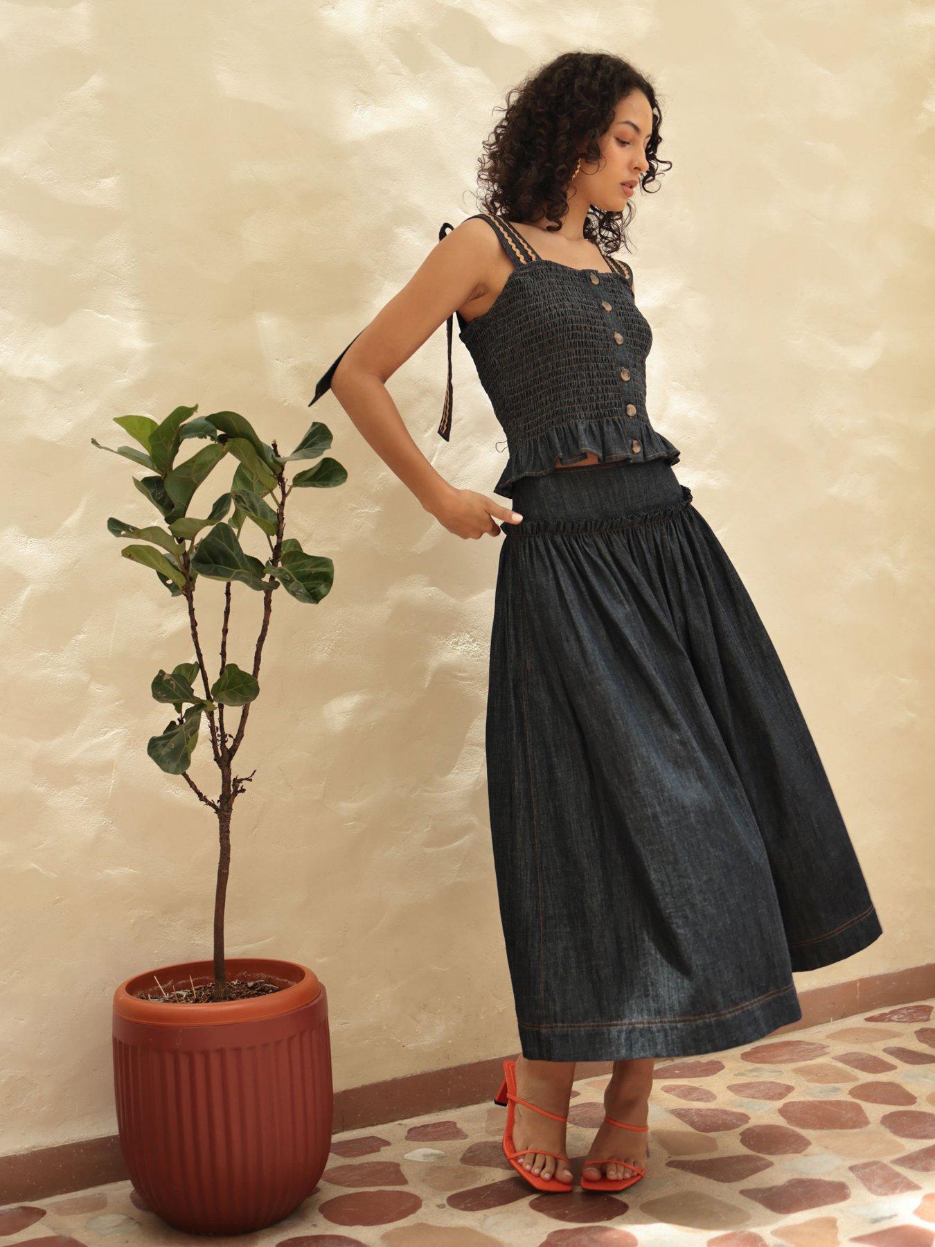 Emily Lovelock Mabel Denim Skirt - Blue