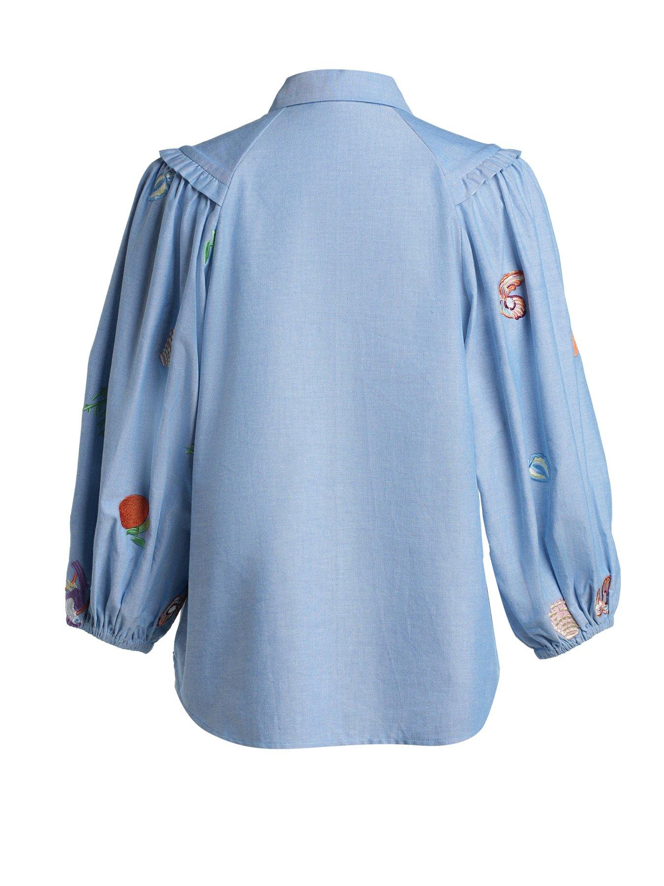  image of emily-lovelock-edie-embroidered-blouse-blue