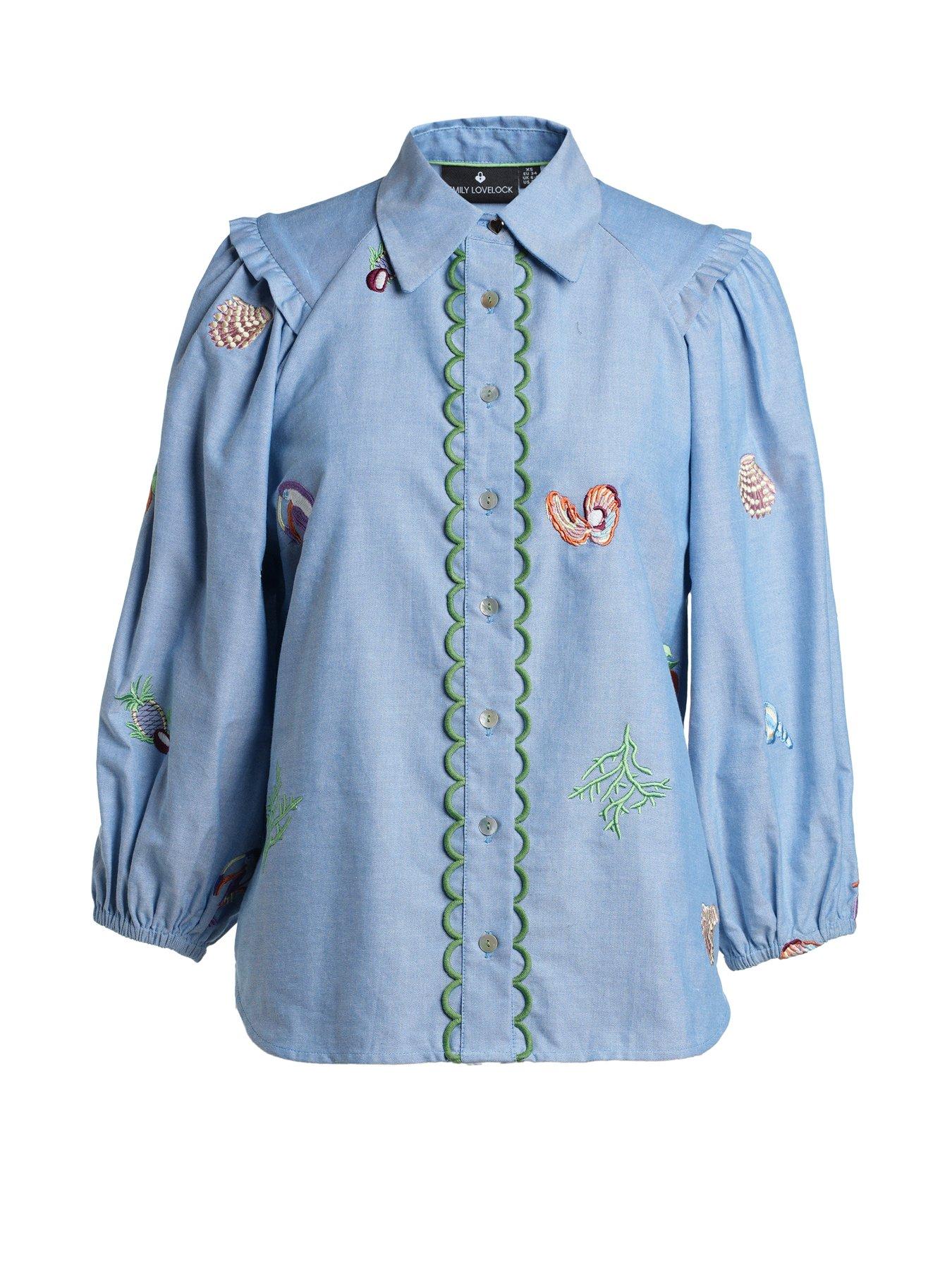  image of emily-lovelock-edie-embroidered-blouse-blue