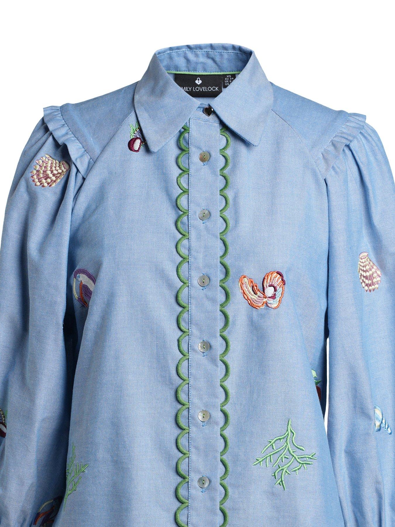  image of emily-lovelock-edie-embroidered-blouse-blue