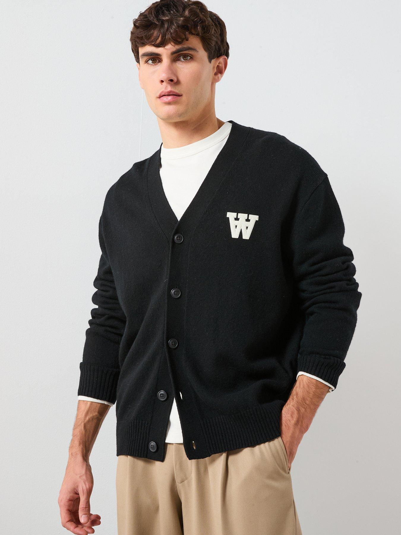 Double A by Wood Wood Tay Aa Lambswool Knitted Cardigan - Black